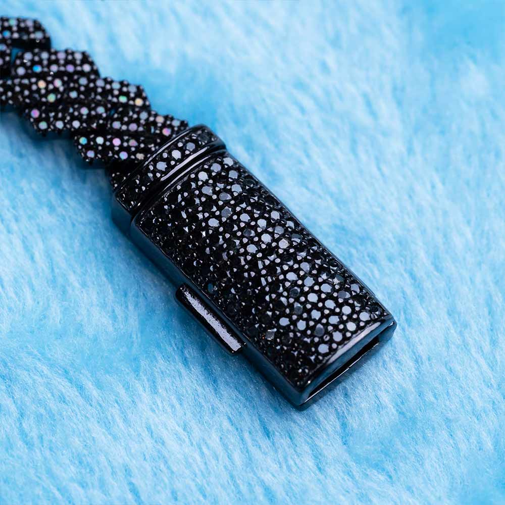 8MM Black Moissanite Prong Cuban Link Chain 14K Black Gold、mySite、hinf8tx79