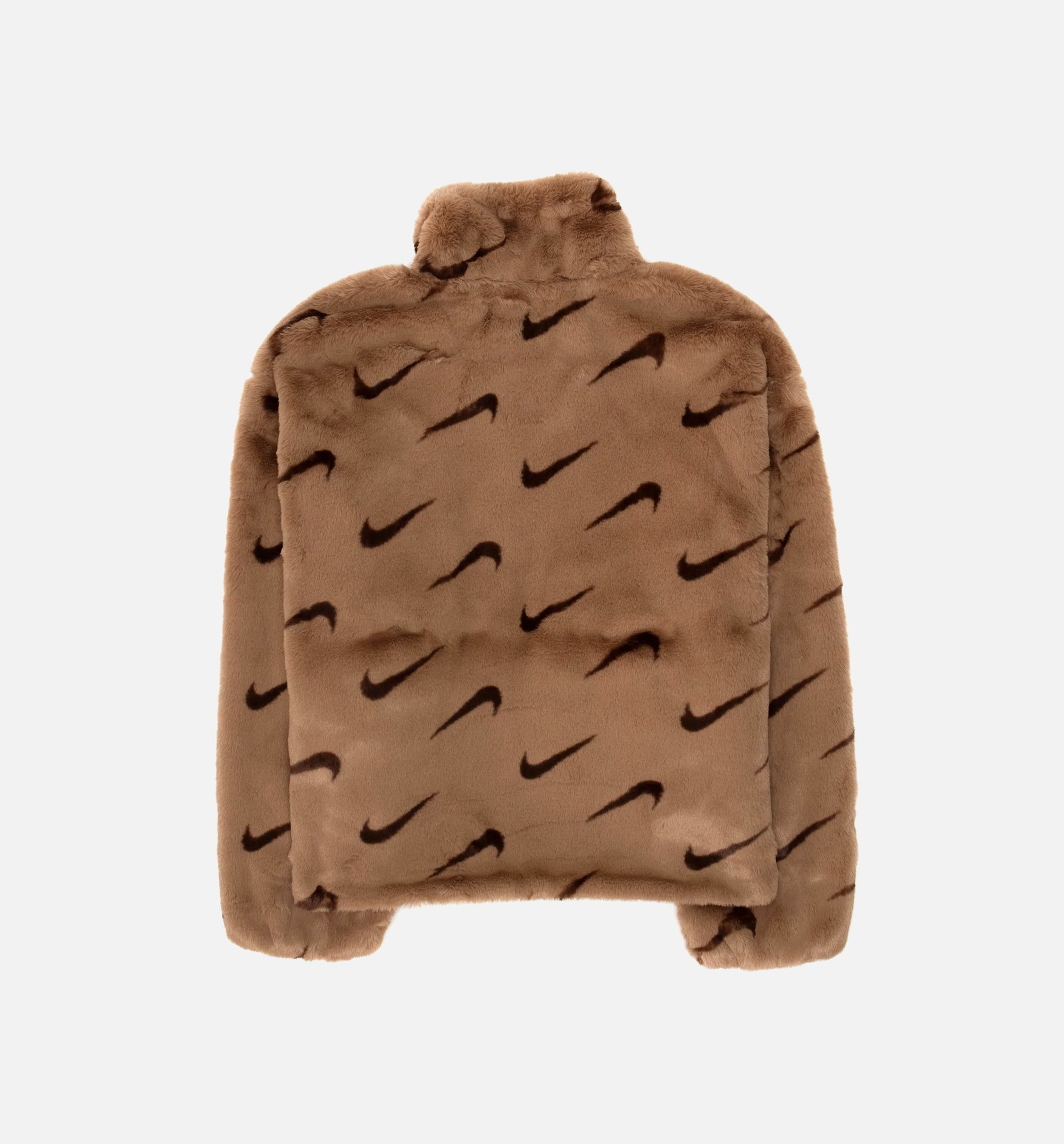 NSW AOP Faux Fur Womens Jacket - Brown、mySite、dreamappss