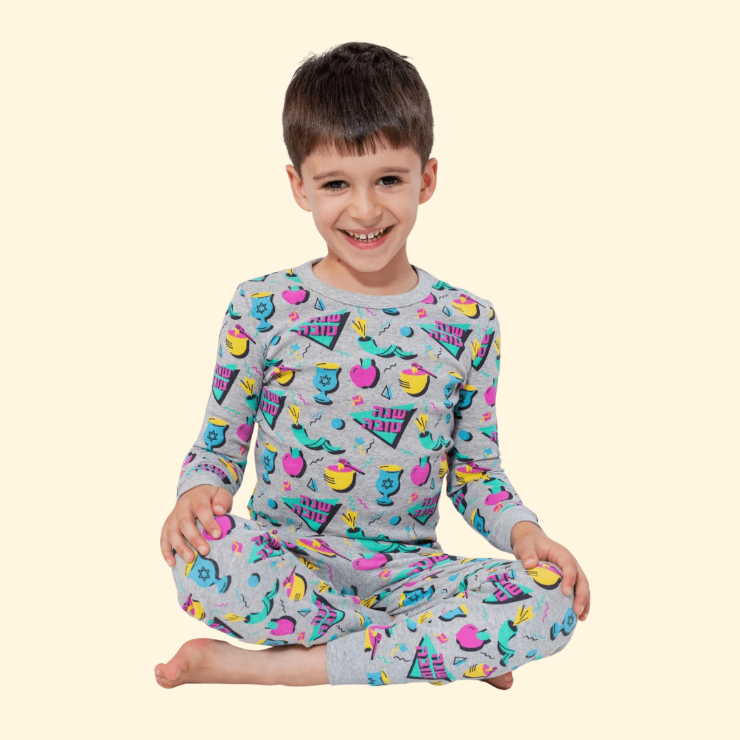 Kids '80s Retro Rosh Hashanah Pajamas - (Unisex Sizes 2T - 12)、mySite、topwebapps