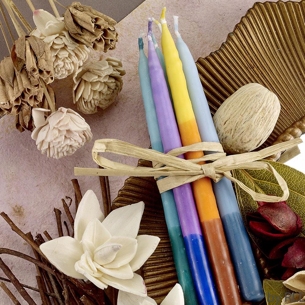 Pure Vegetable Wax Chanukah Candles - Tricolor Multi、mySite、topwebapps