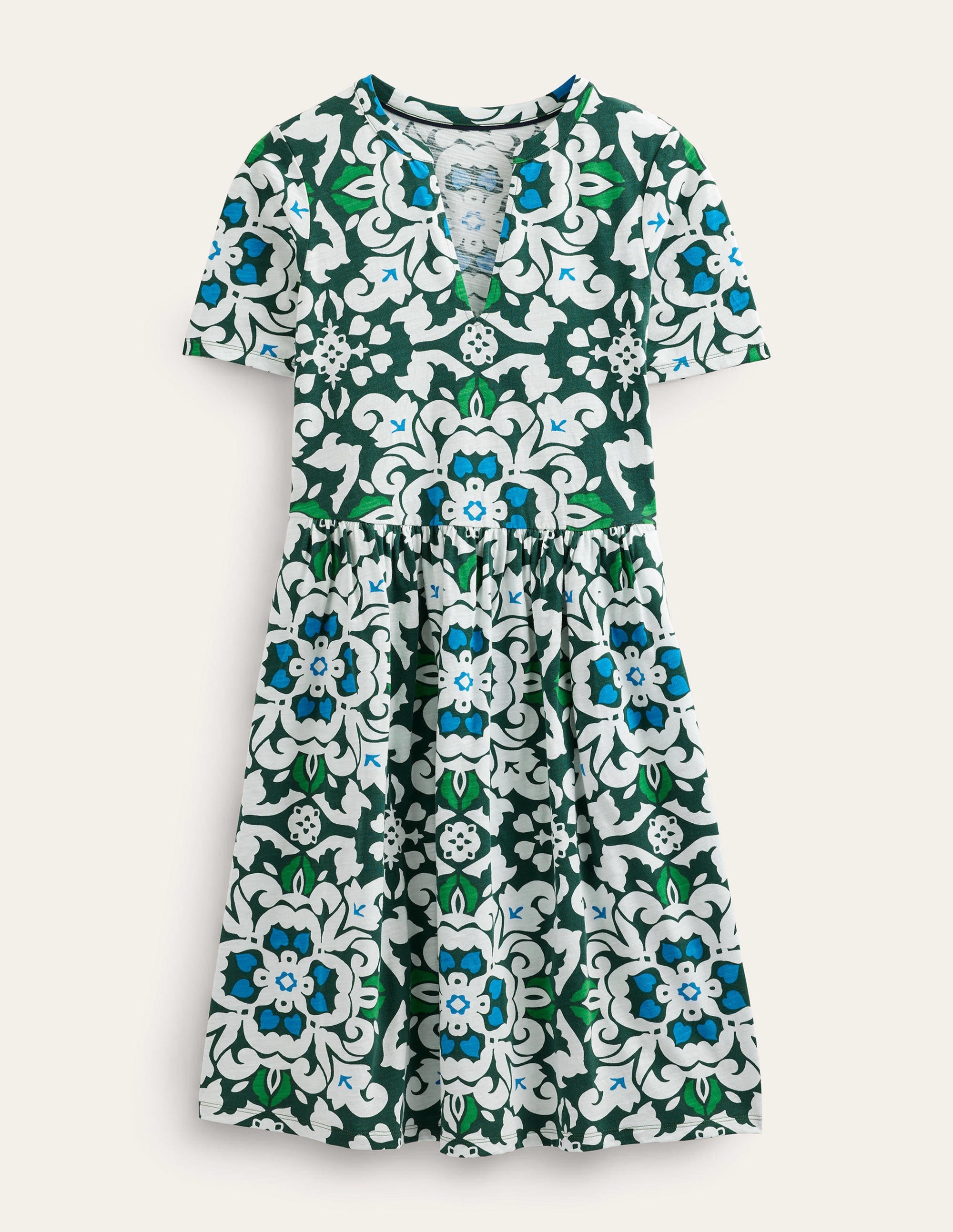  Easy Notch Neck Jersey Dress-Trekking Green, Opulent Pome、mySite、ashleygrahame