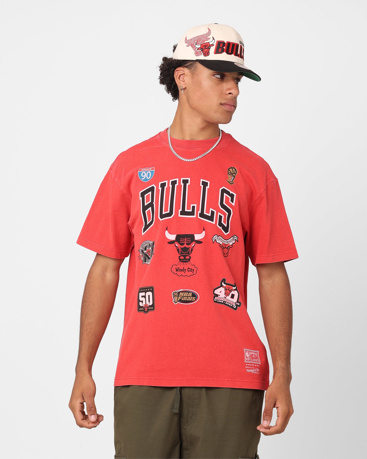 Mitchell & Ness Chicago Bulls Highway Logo T-Shirt Bulls Red、mySite、zt4zffjzw