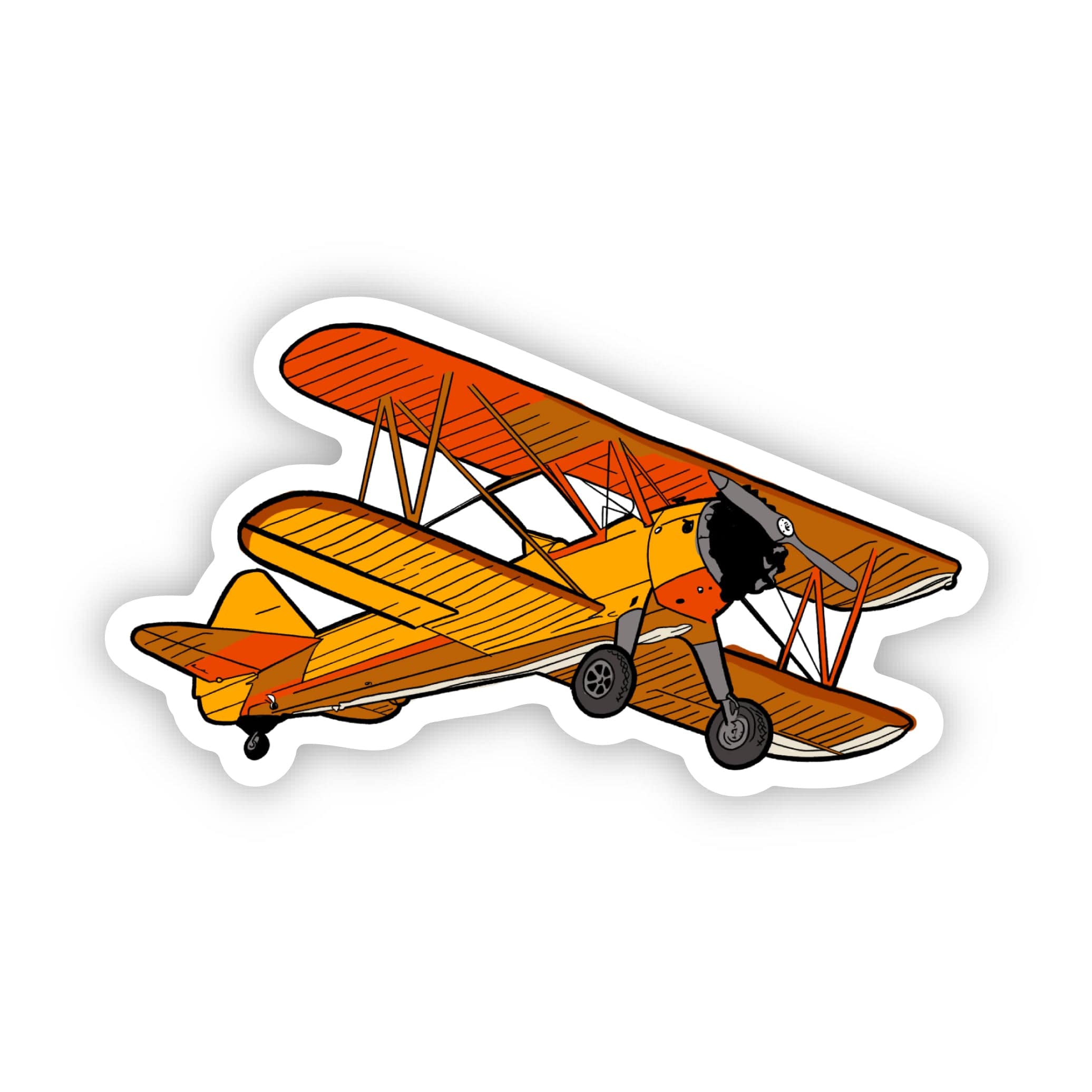  Little Red & Orange Airplant Sticker、mySite、ghnorth