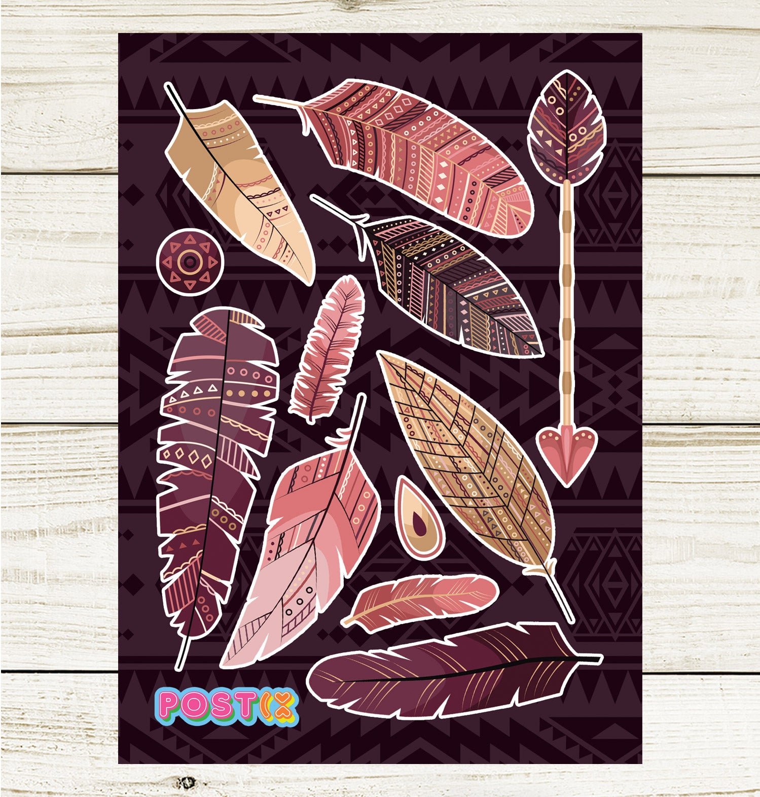  Aztec Feathers Sticker Sheet、mySite、ghnorth