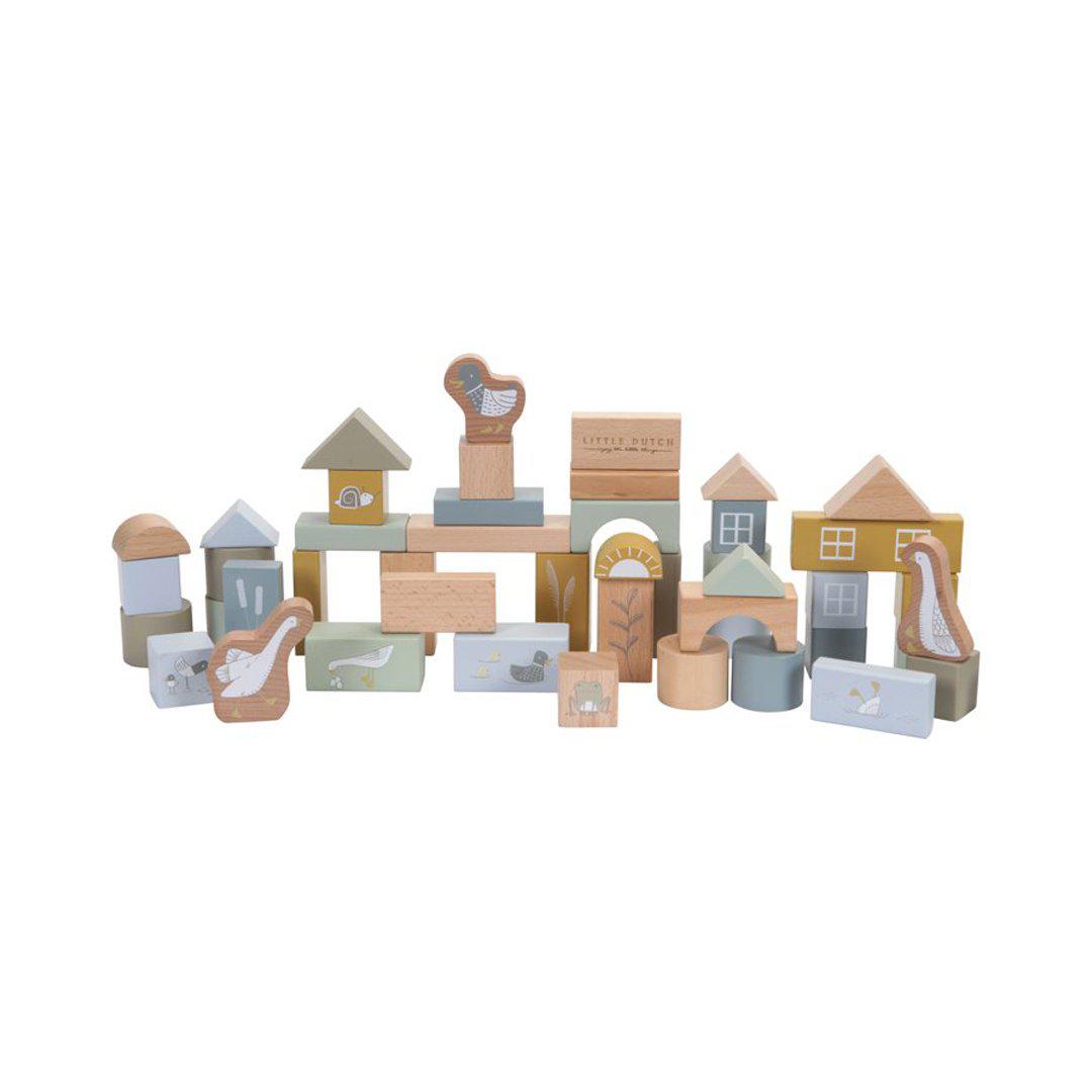  Little Dutch Wooden Building Blocks - Blue、mySite、merchandisen