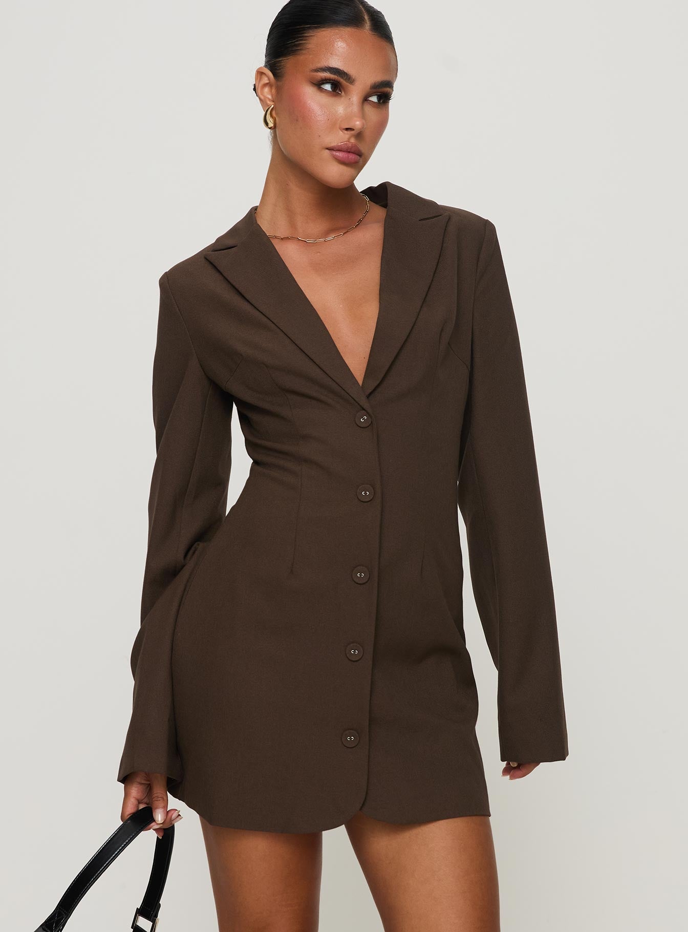 Dianah Blazer Mini Dress Brown、mySite、solidvoid