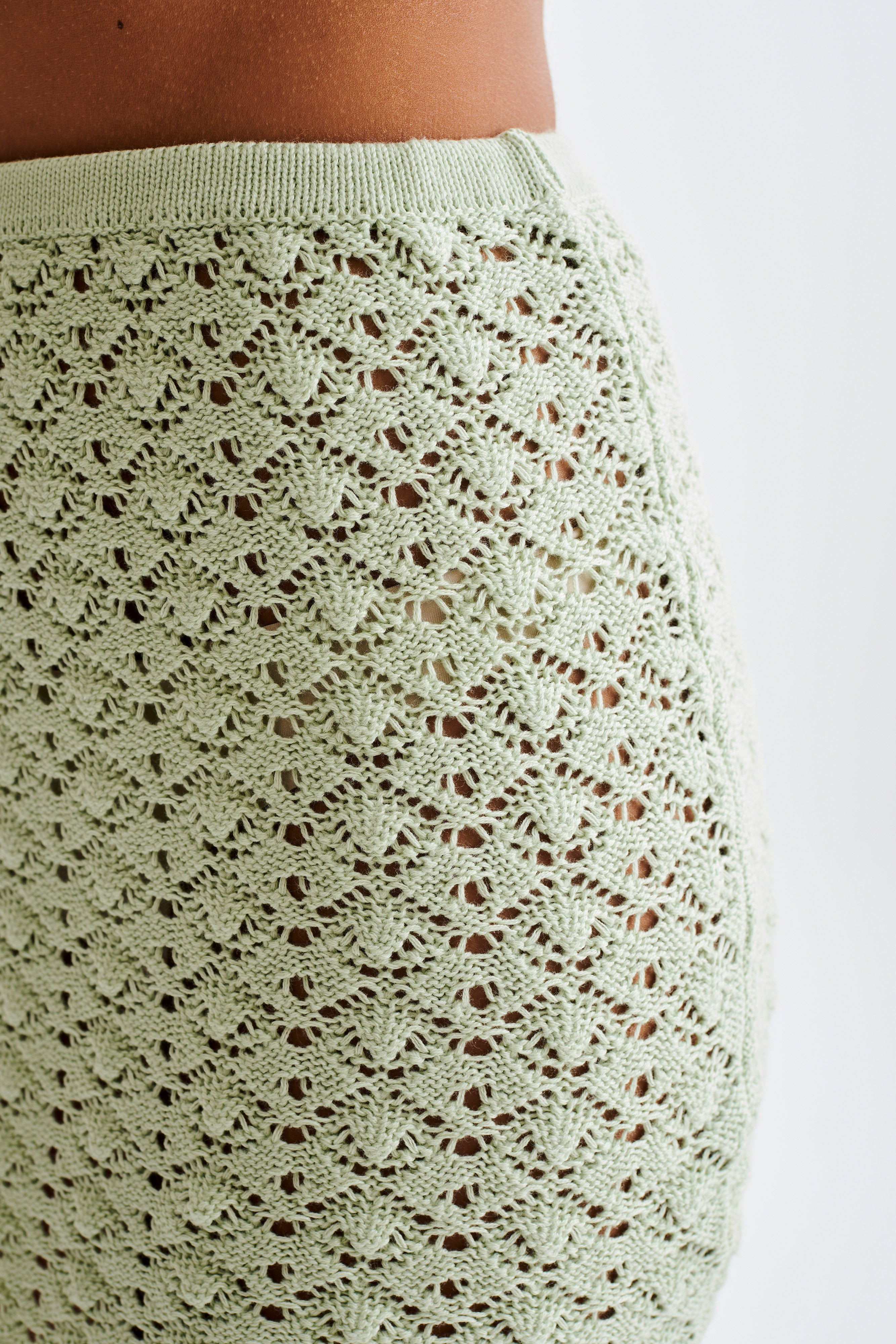 Murphy A-Line Knit Mini Skirt - Pastel Green、mySite、solidvoid