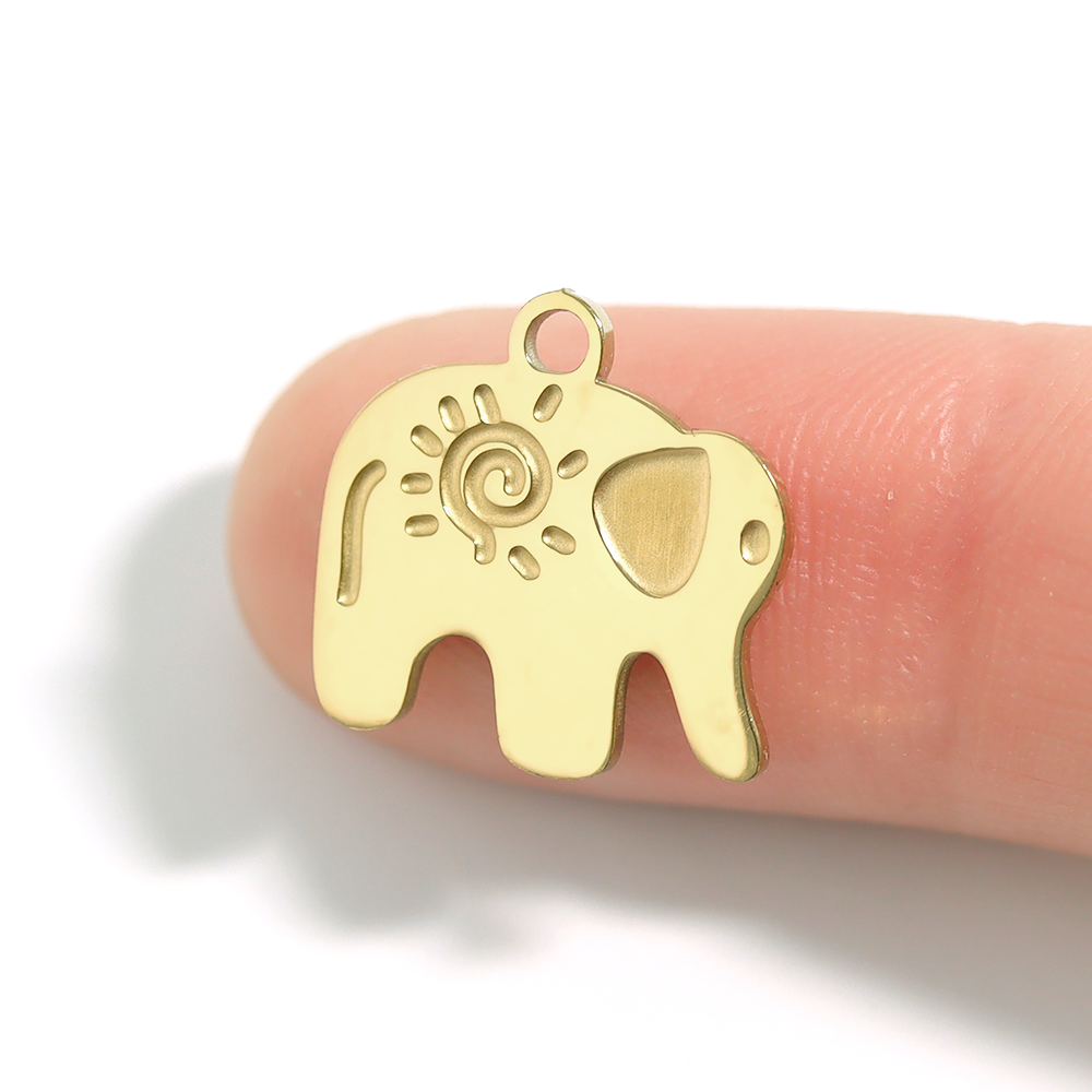 18K Gold PVD Stainless Steel Elephant Charm / PDL0016、mySite、dreamappss