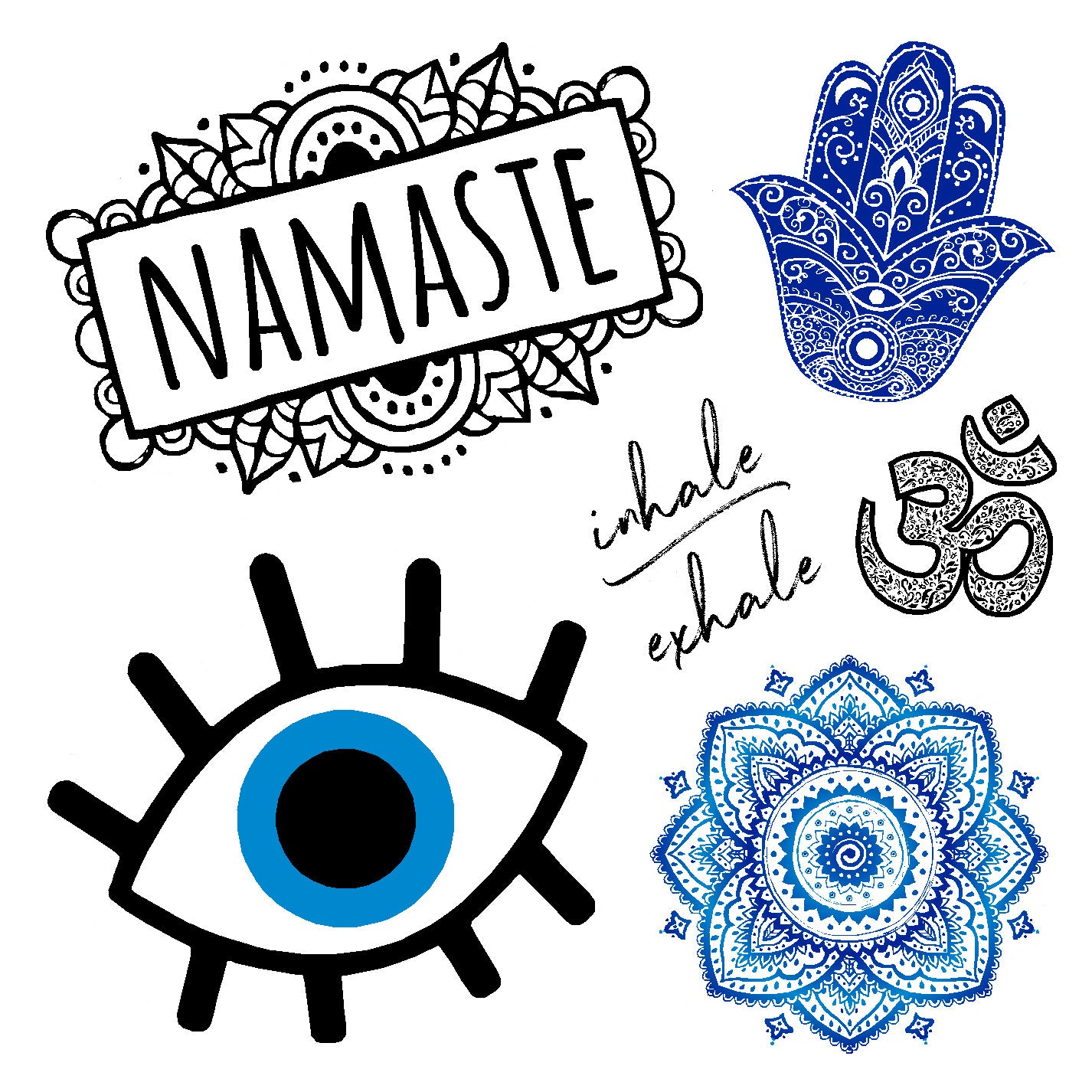  Namaste Vinyl Sticker Decal Set、mySite、ghnorth