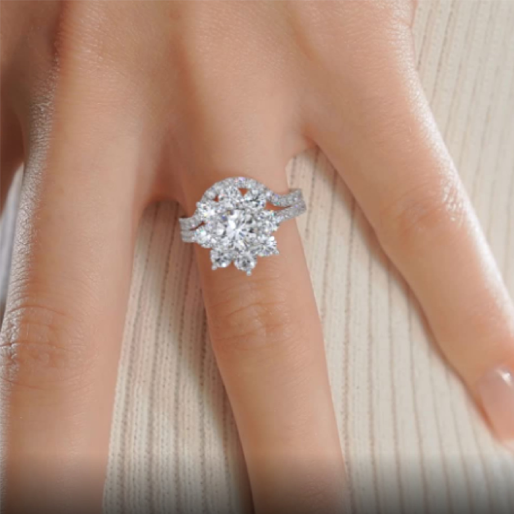 La Fleur Lab Grown Diamond Bridal Set -Platinum、mySite、hinf8tx79