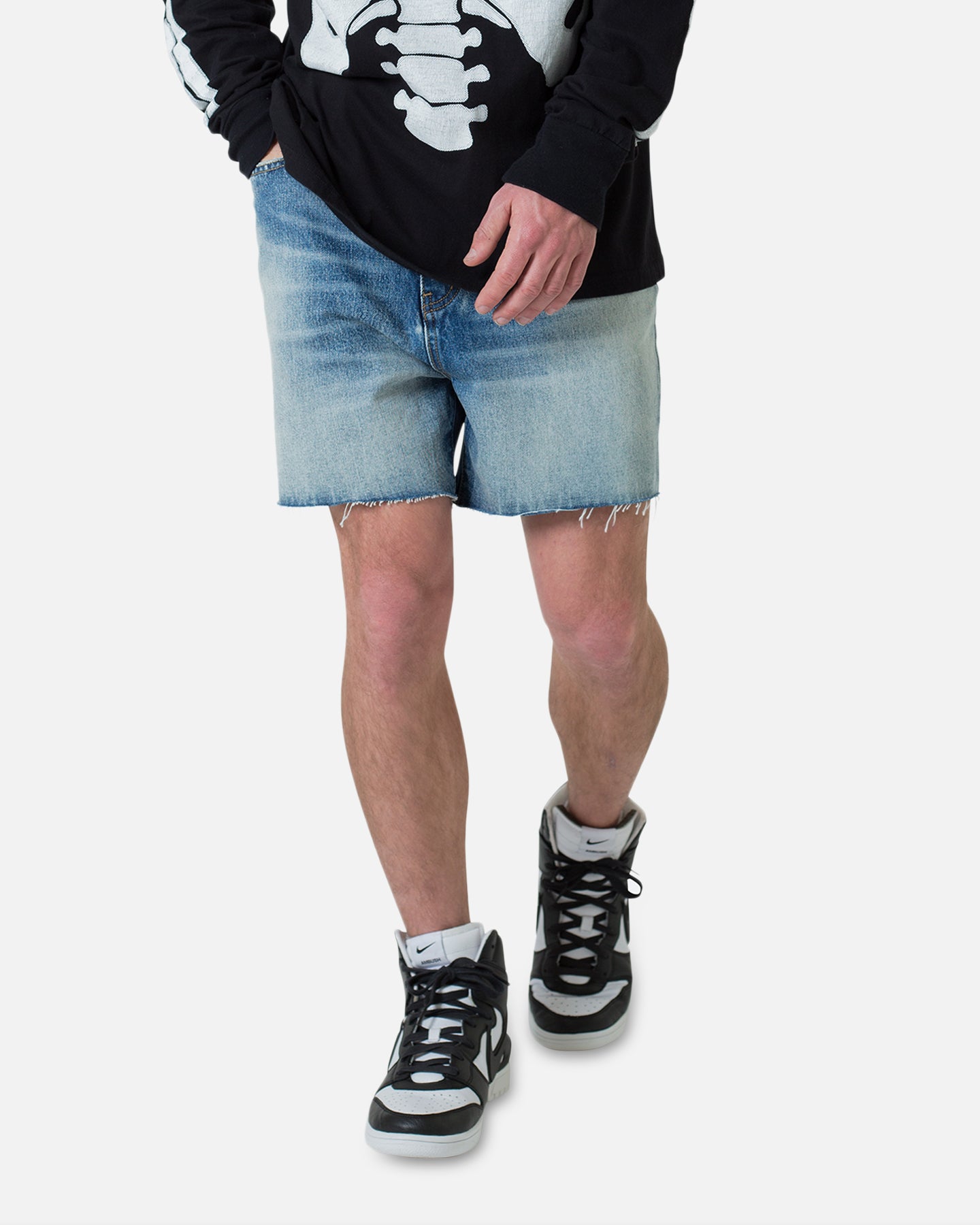 MNML Cut Off Denim Shorts Blue、mySite、zt4zffjzw