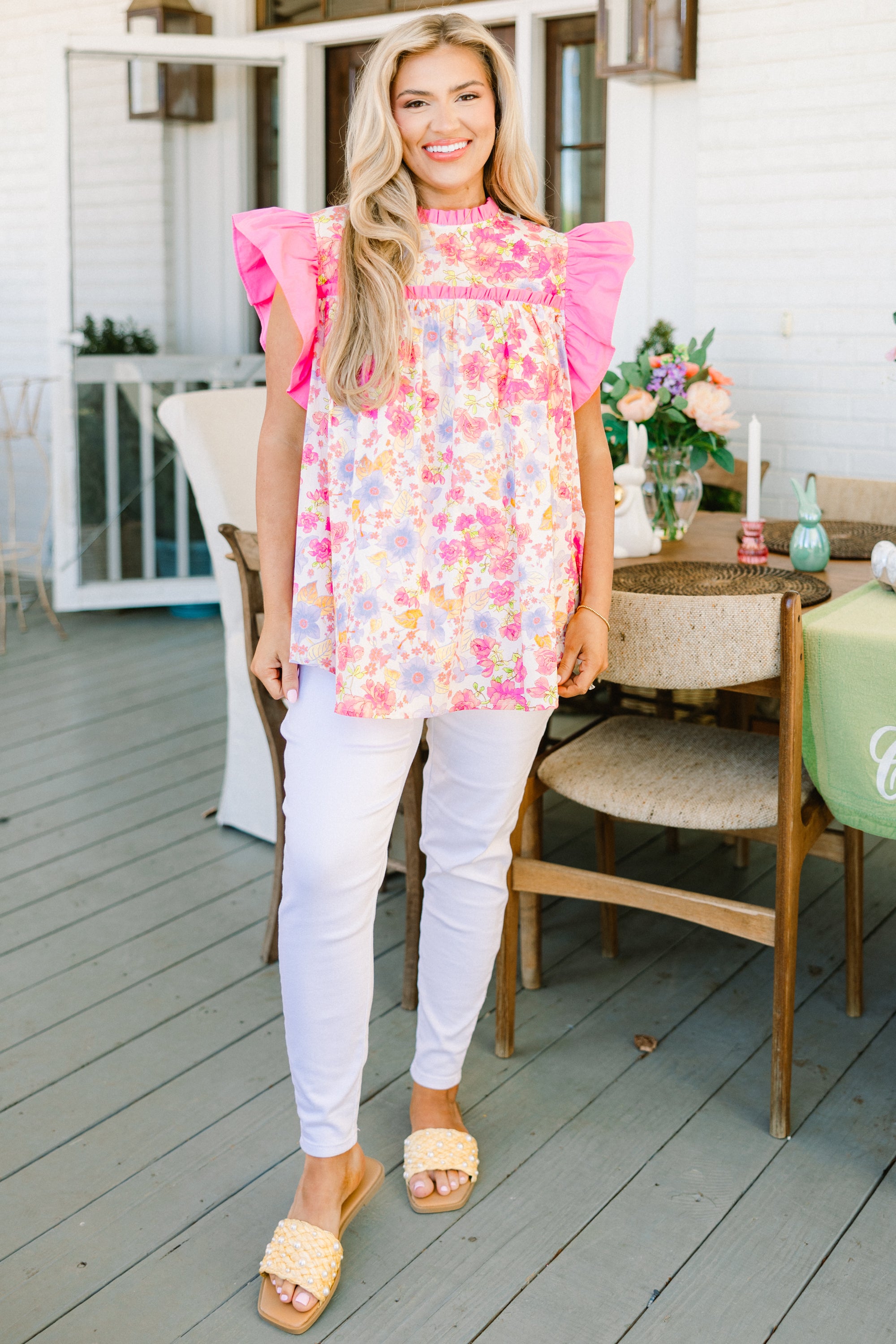  Out Living My Life Top, Pink Floral、mySite、justintrudeaud