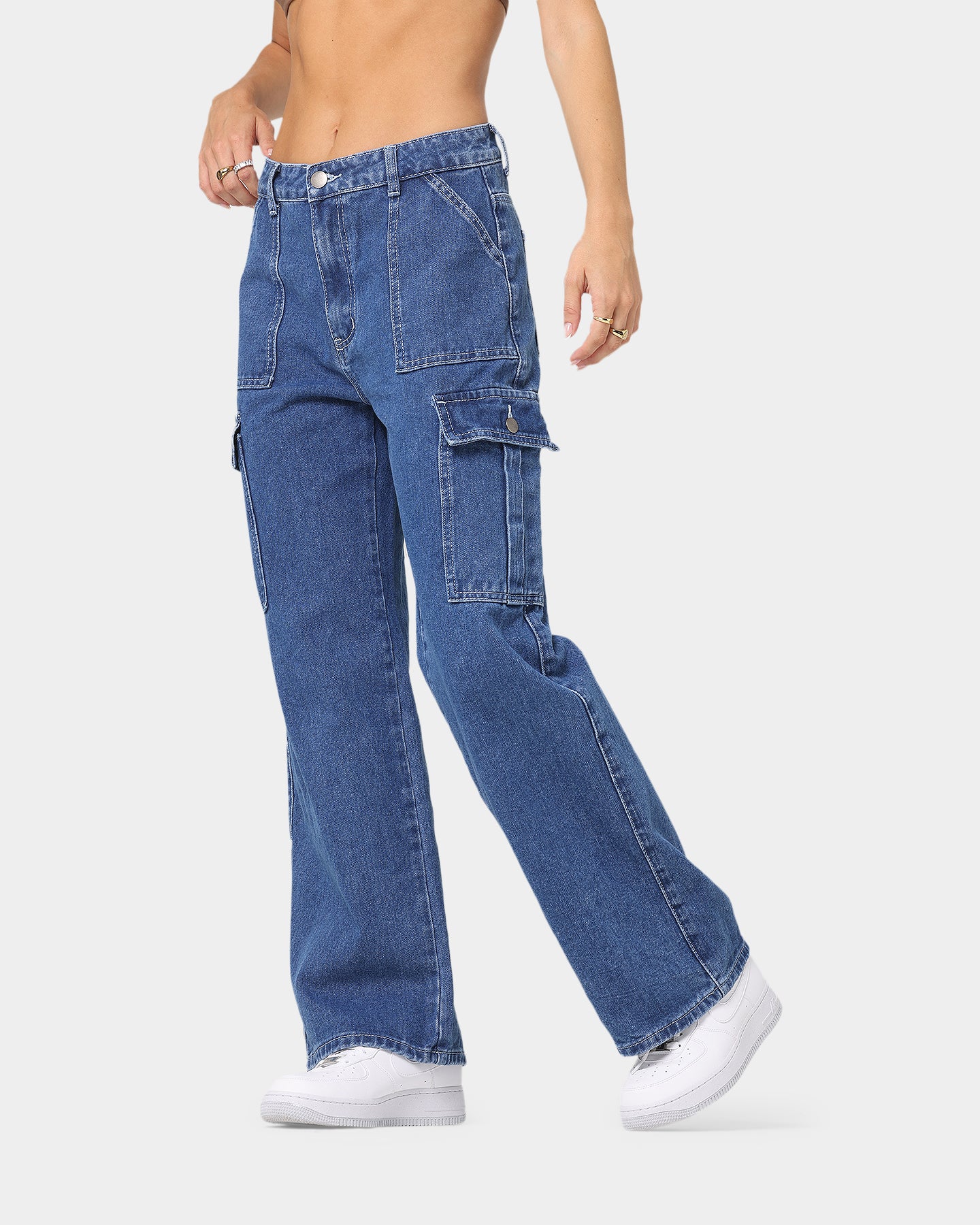 XXIII Women's Poppy Wide Leg Cargo Pants Blue、mySite、zt4zffjzw