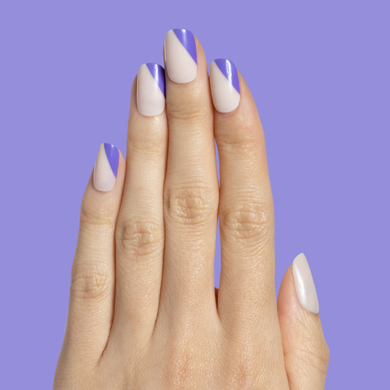 Asymmetrical French - Tab Press-On | Short | Squoval - Part of Set、mySite、solidvoid