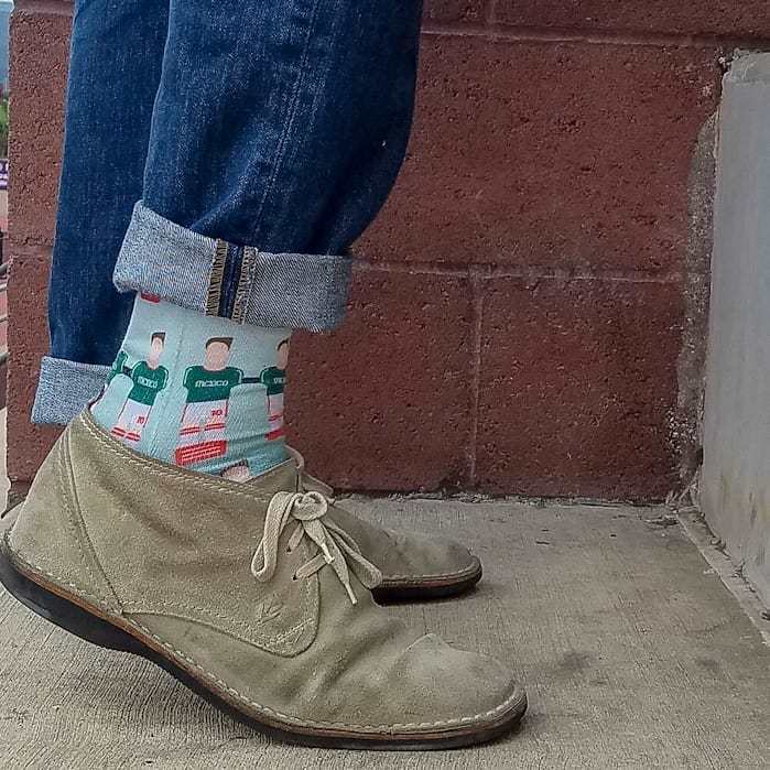Sockatines Men's Futbolito Lifestyle Sock White/Black/Green、mySite、bottomscart