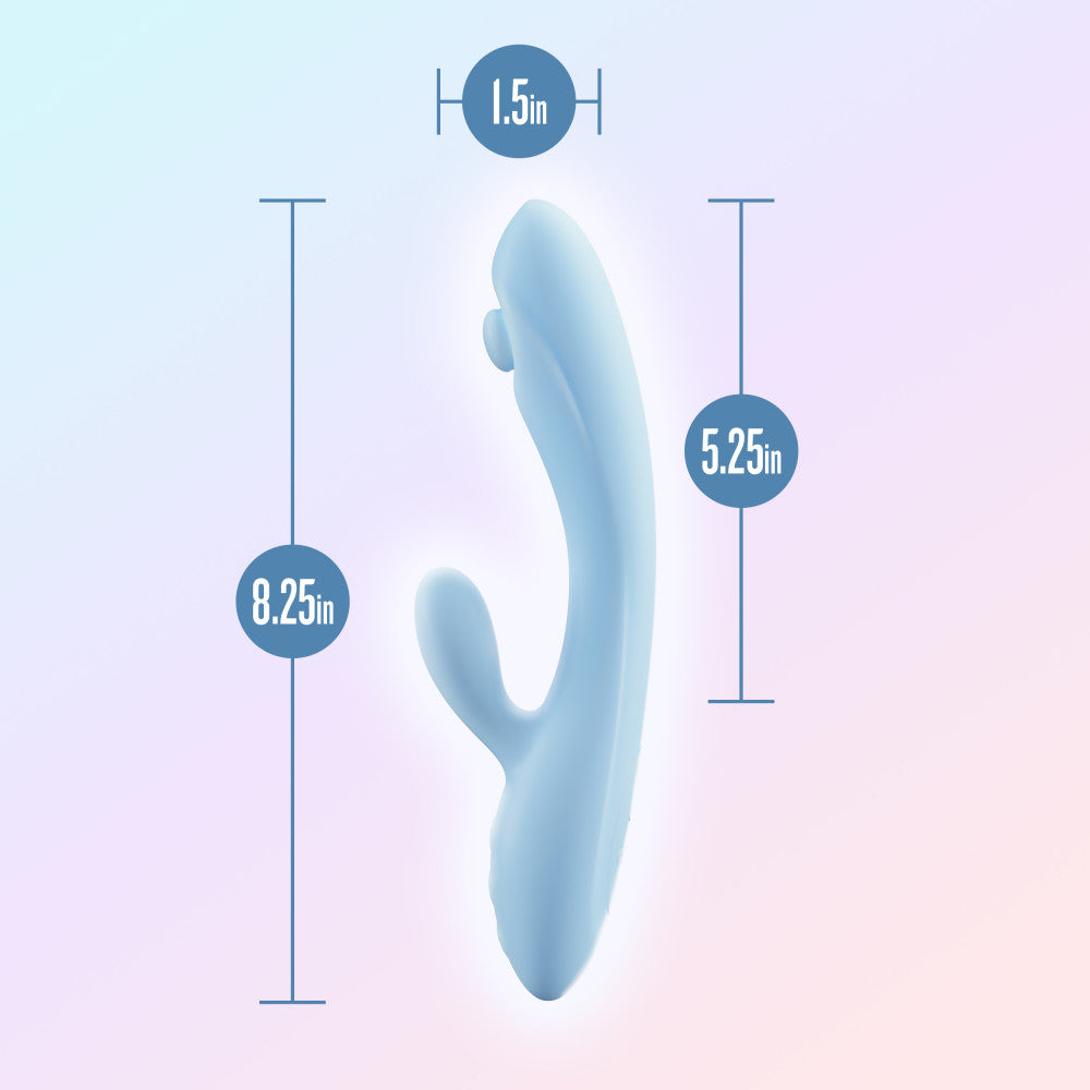 Play With Me By Blush® | Moondust Magic - 8 Inch G Spot Clitoral Rabbit Vibrator - 10 Dual Vibration Modes - Soft Silicone - Blue、mySite、bottomscart