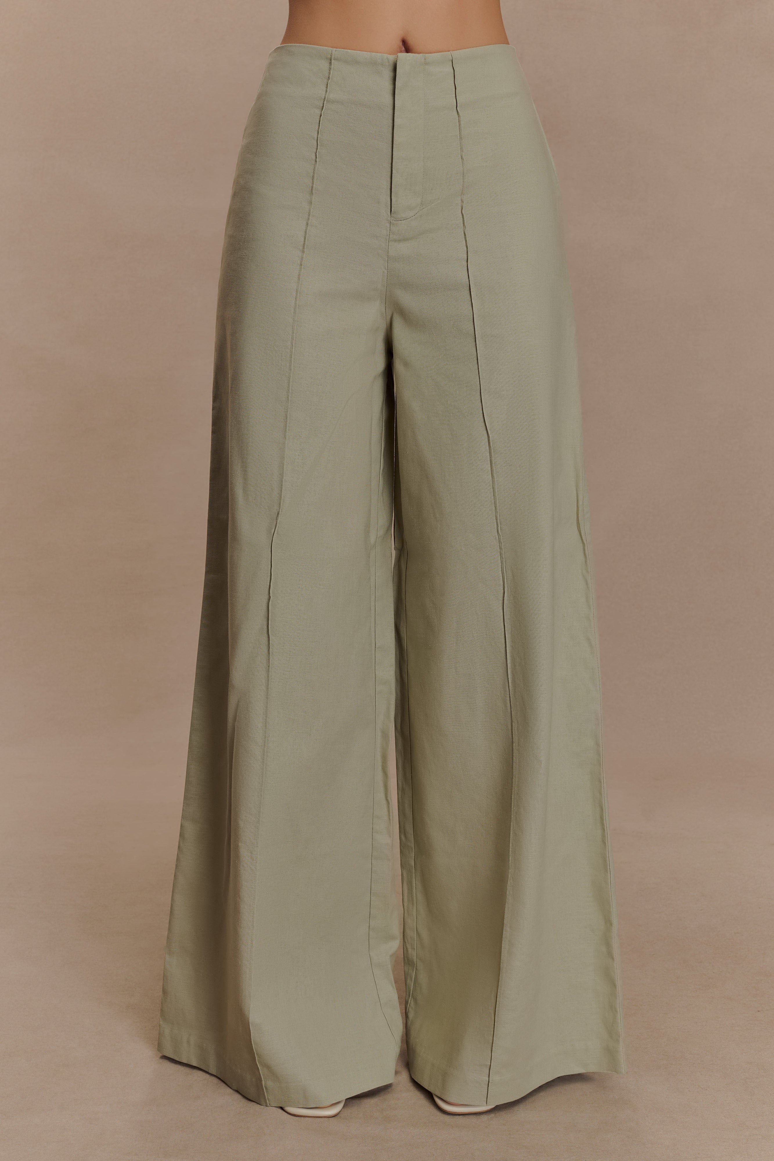Brandi Linen Straight Leg Pant - Basil、mySite、solidvoid