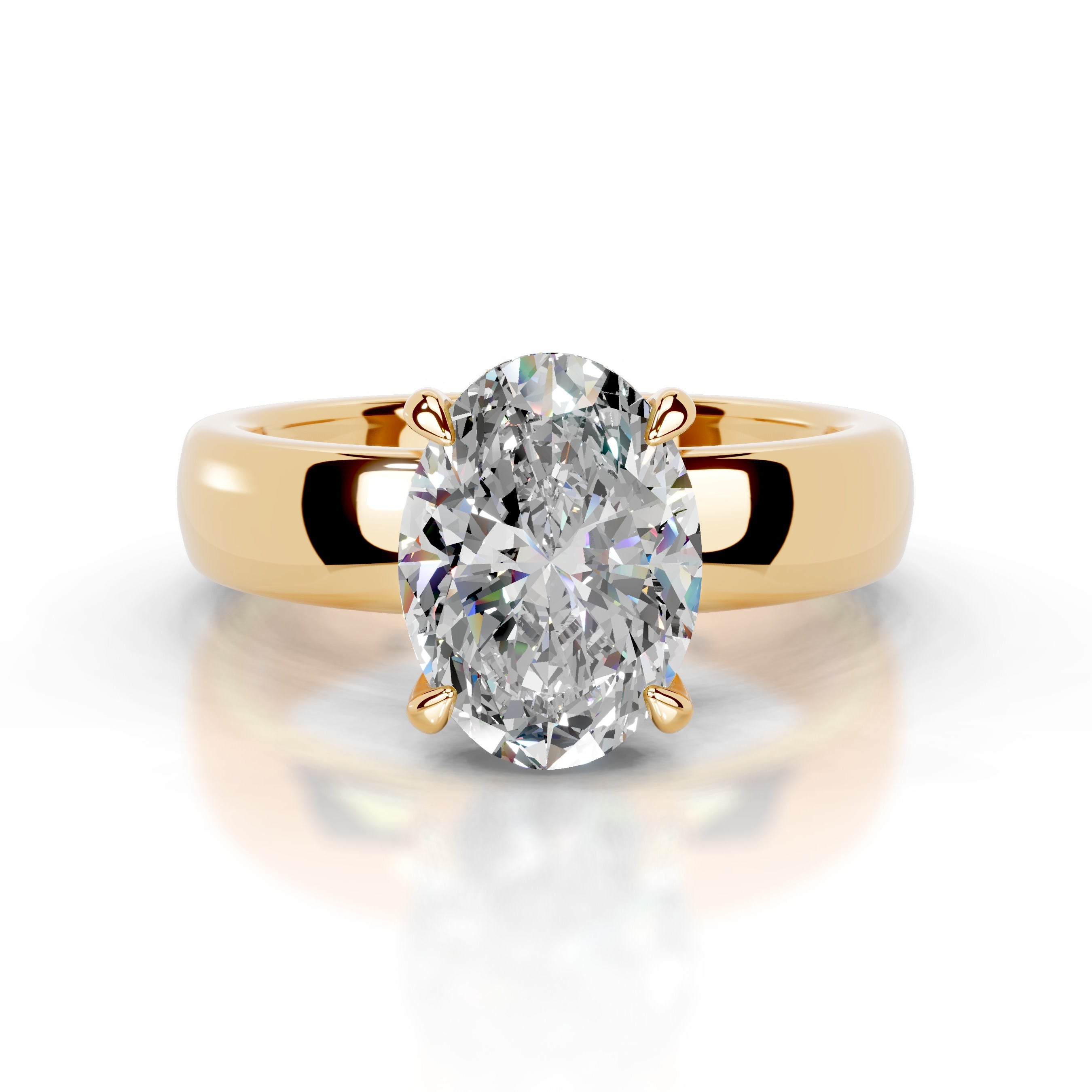 Lux Moissanite & Diamond Ring - 18K Yellow Gold、mySite、hinf8tx79