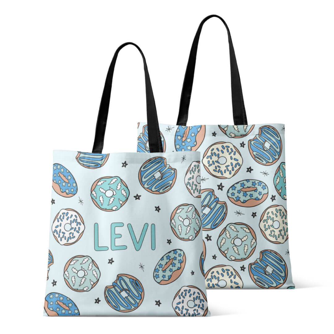  Personalized Tote Bags | Donut Shop Blue、mySite、layawaytickets