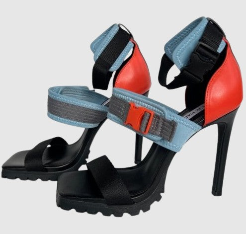 BLACK & BLUE ANKLE STRAP HEELS - REBOOTED - SM REBOOTED、mySite、gtrtttuynbv
