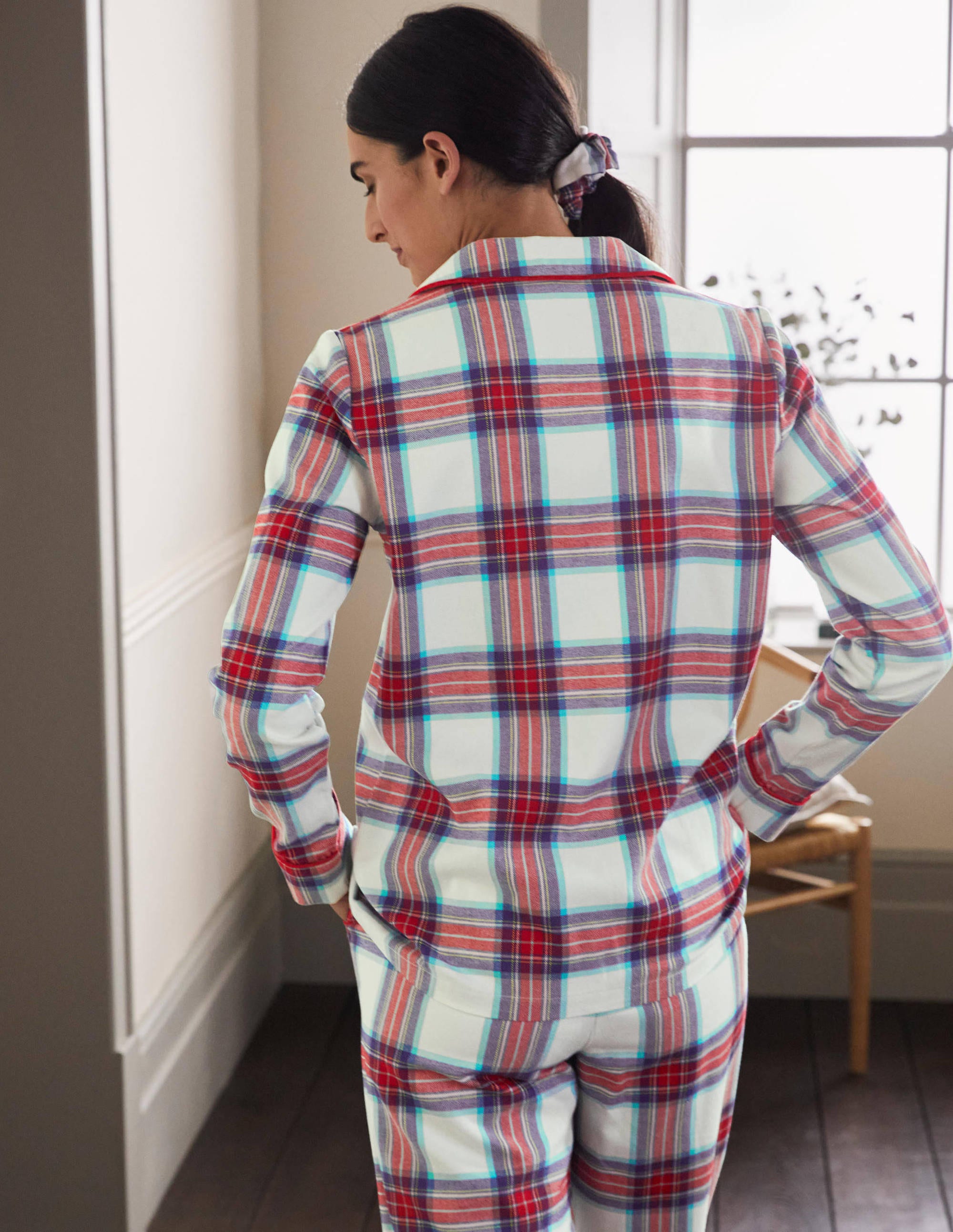  Vanessa Cosy Pyjama Set-Ivory and Rockabilly Red Check、mySite、ashleygrahame