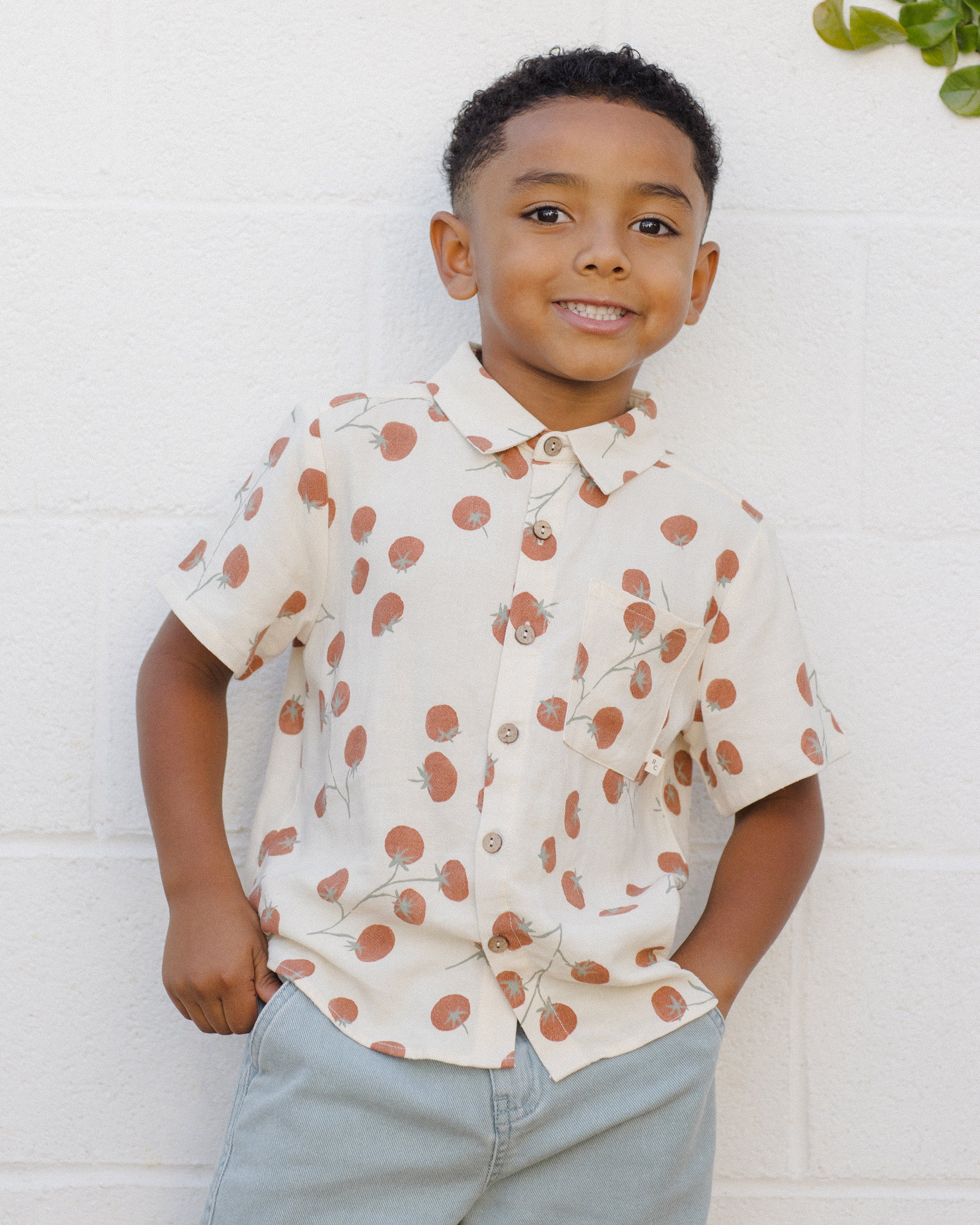  Collared Short Sleeve Shirt || Tomatoes、mySite、layawaytickets