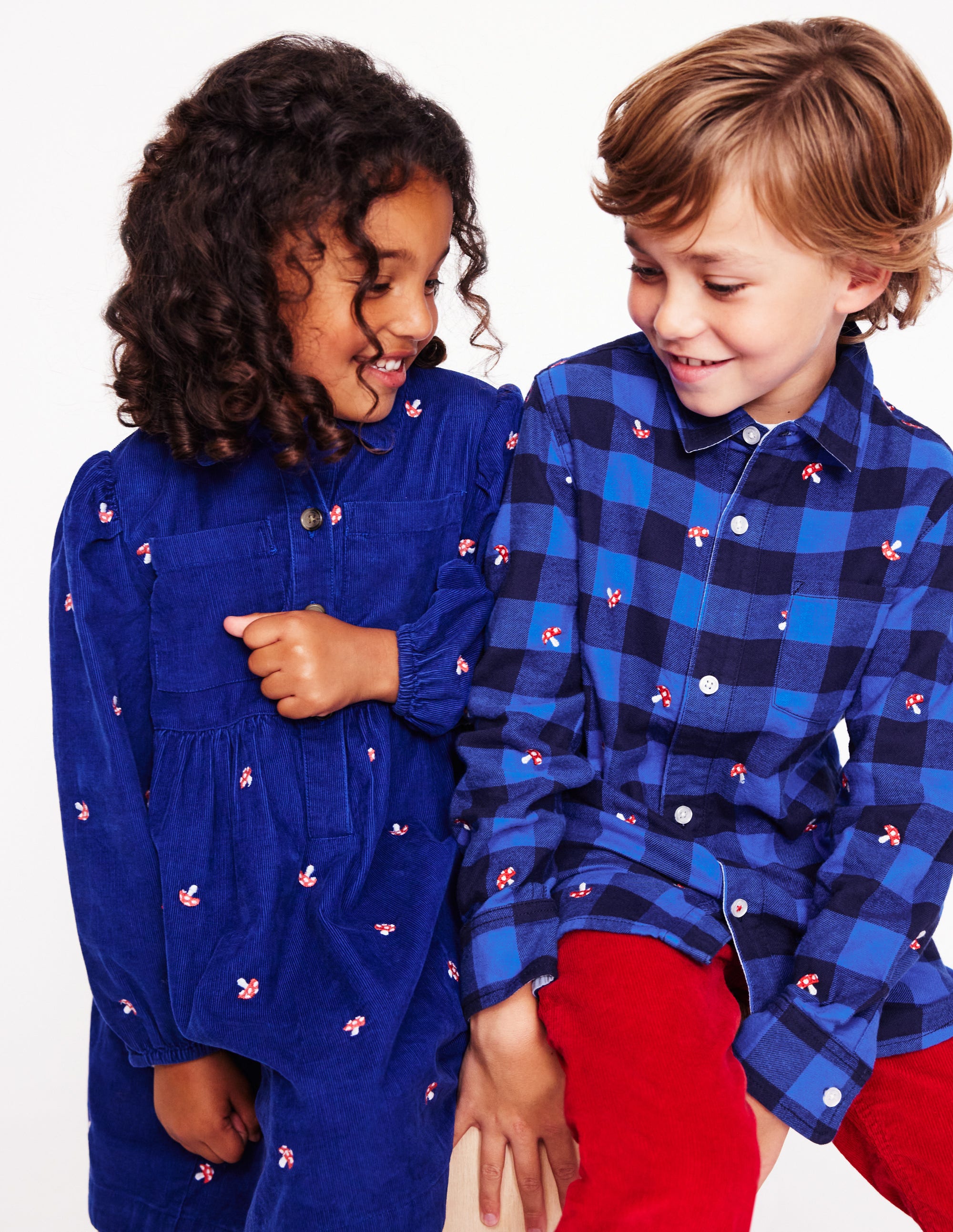  Cosy Cotton Check Shirt-Embroidered Toadstool Check、mySite、ashleygrahame