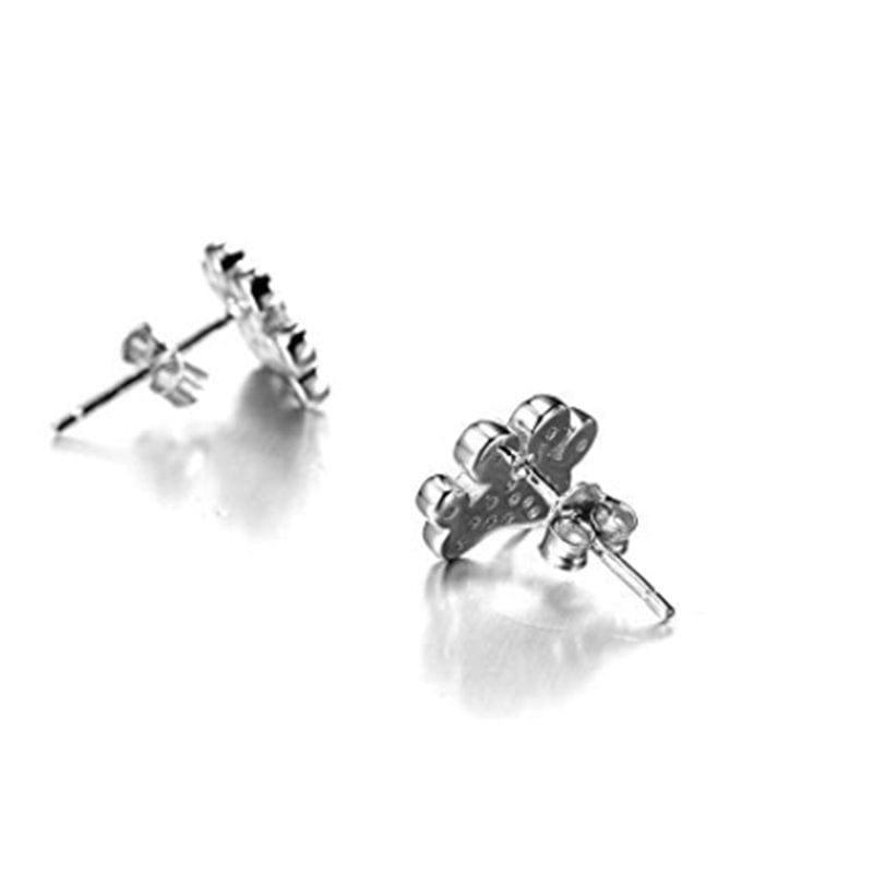 Pet Paw Earrings with Sparkling Cubic Zirconia in Solid Sterling Silver, Beautiful!、mySite、g9winljtr