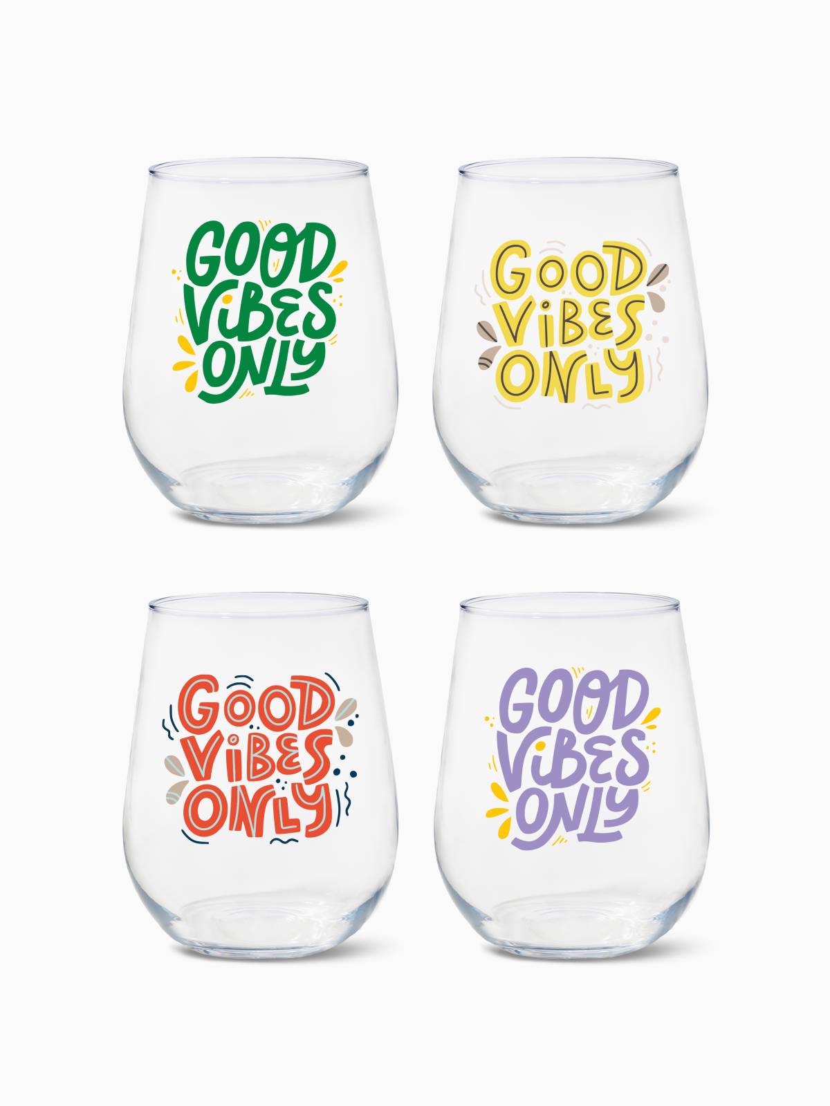 Good Vibes Only - RESERVE 16oz Stemless Wine Tritan Copolyester Glass、mySite、camillekostekn