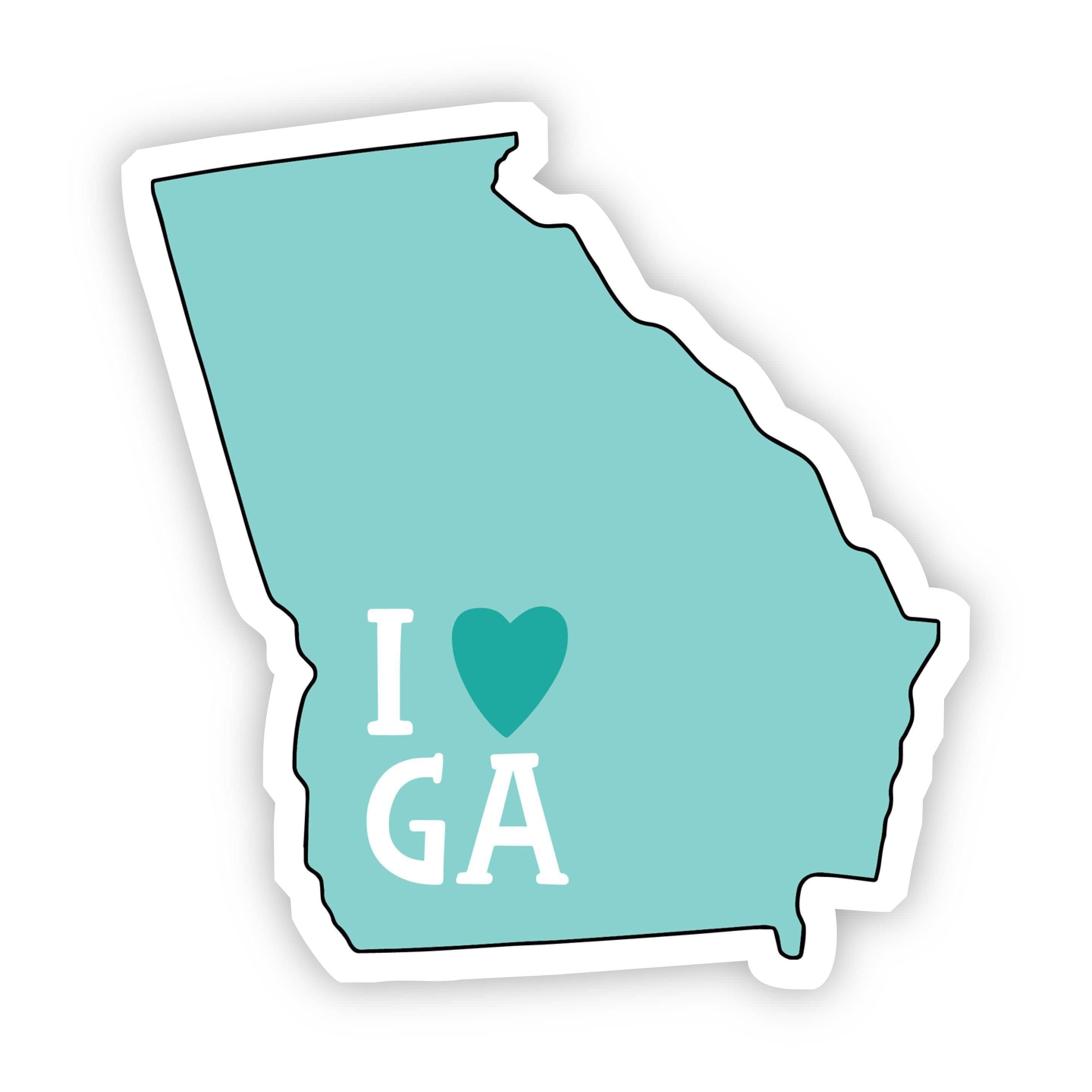  I Love Georgia Teal Sticker、mySite、elrpsem3k