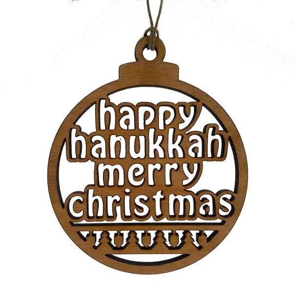Happy Hanukkah Merry Christmas Ornament、mySite、topwebapps