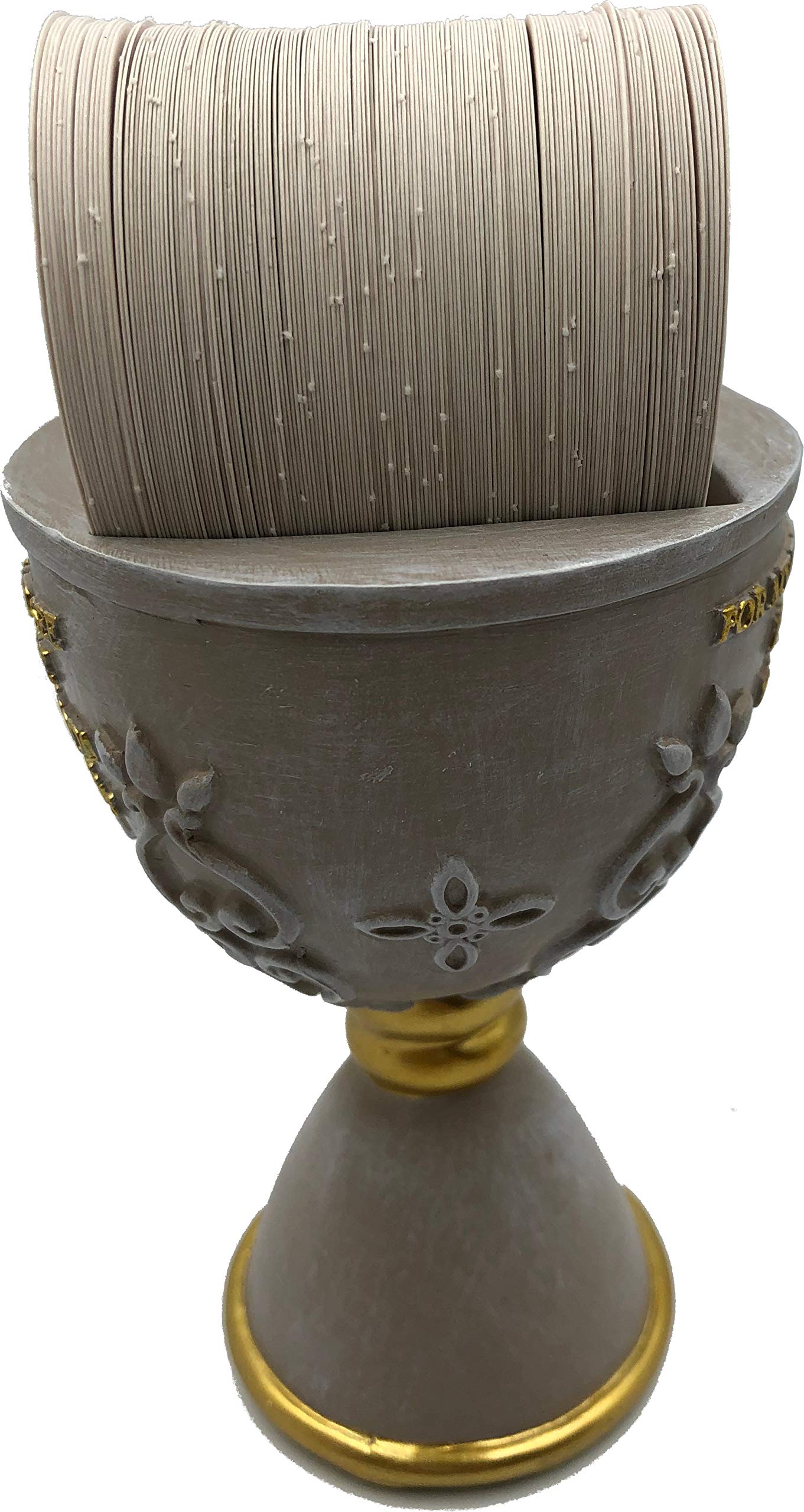 Holy Land Market Stone Communion Cup / Chalice and Hosts with 150 Different Biblical Verses ( 6 Inches high ) - Vintage Antique、mySite、topwebapps