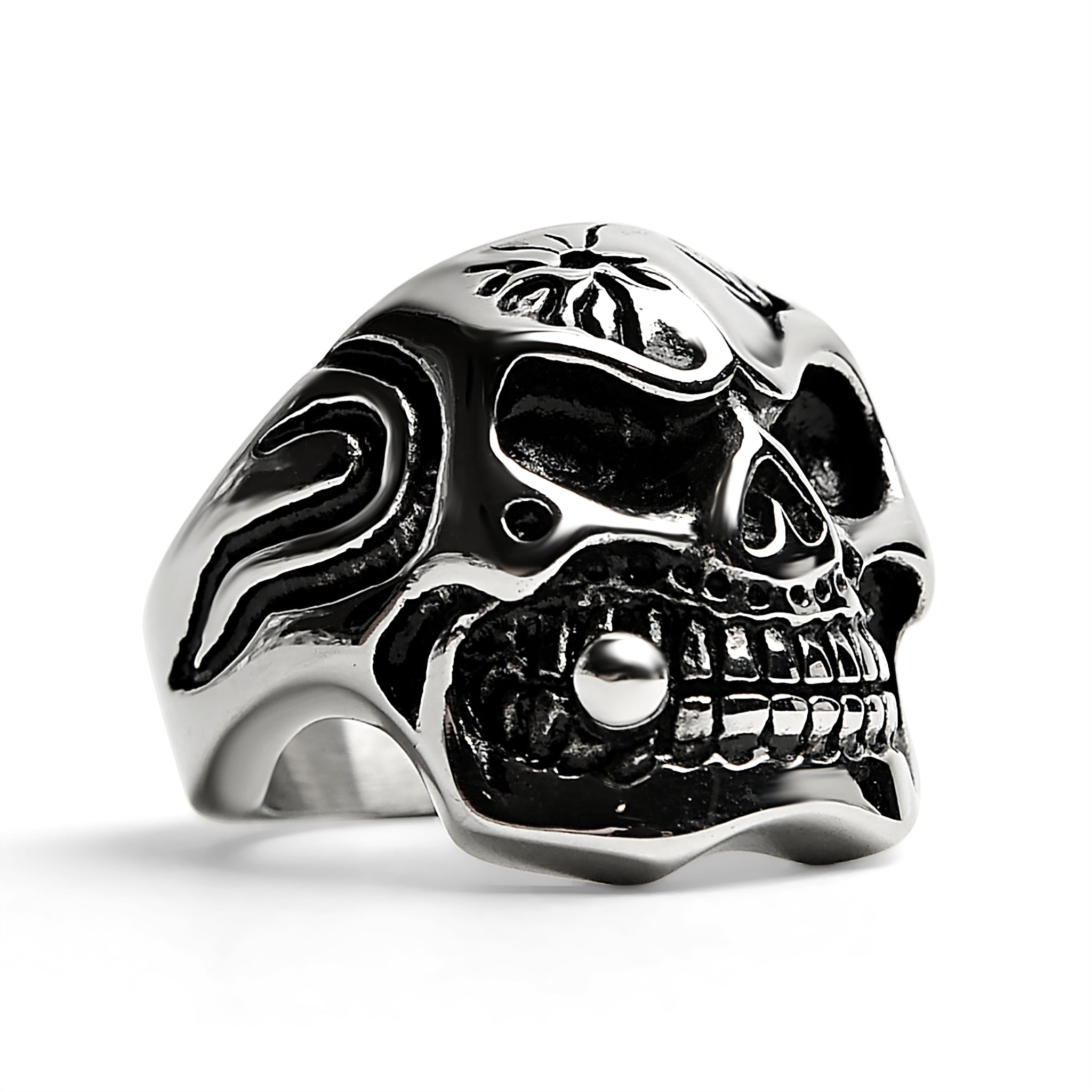 Stainless Steel Polished Skull With Cigar Ring / SCR2003、mySite、dreamappss