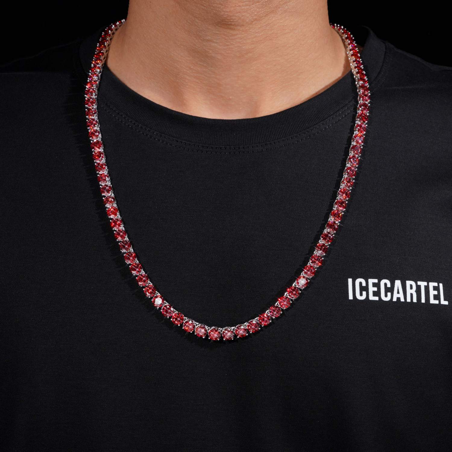 4MM Red Moissanite Tennis Chain 14K Gold、mySite、hinf8tx79