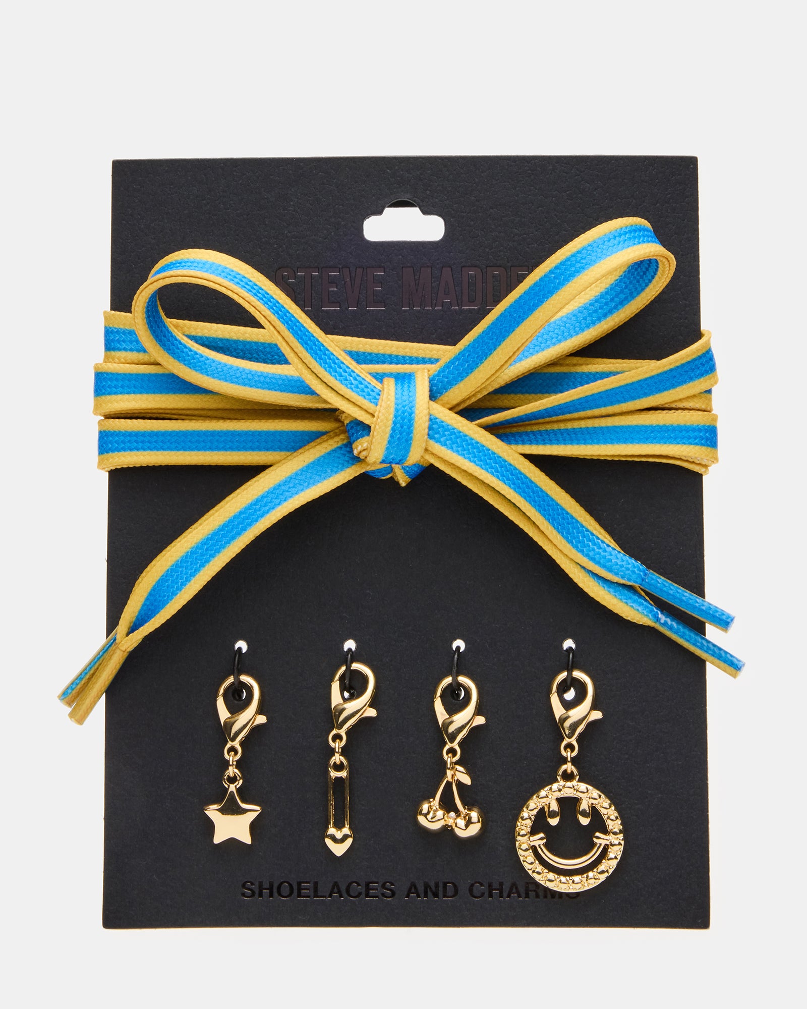 SHOE LACES AND CHARMS BLUE/YELLOW、mySite、gtrtttuynbv