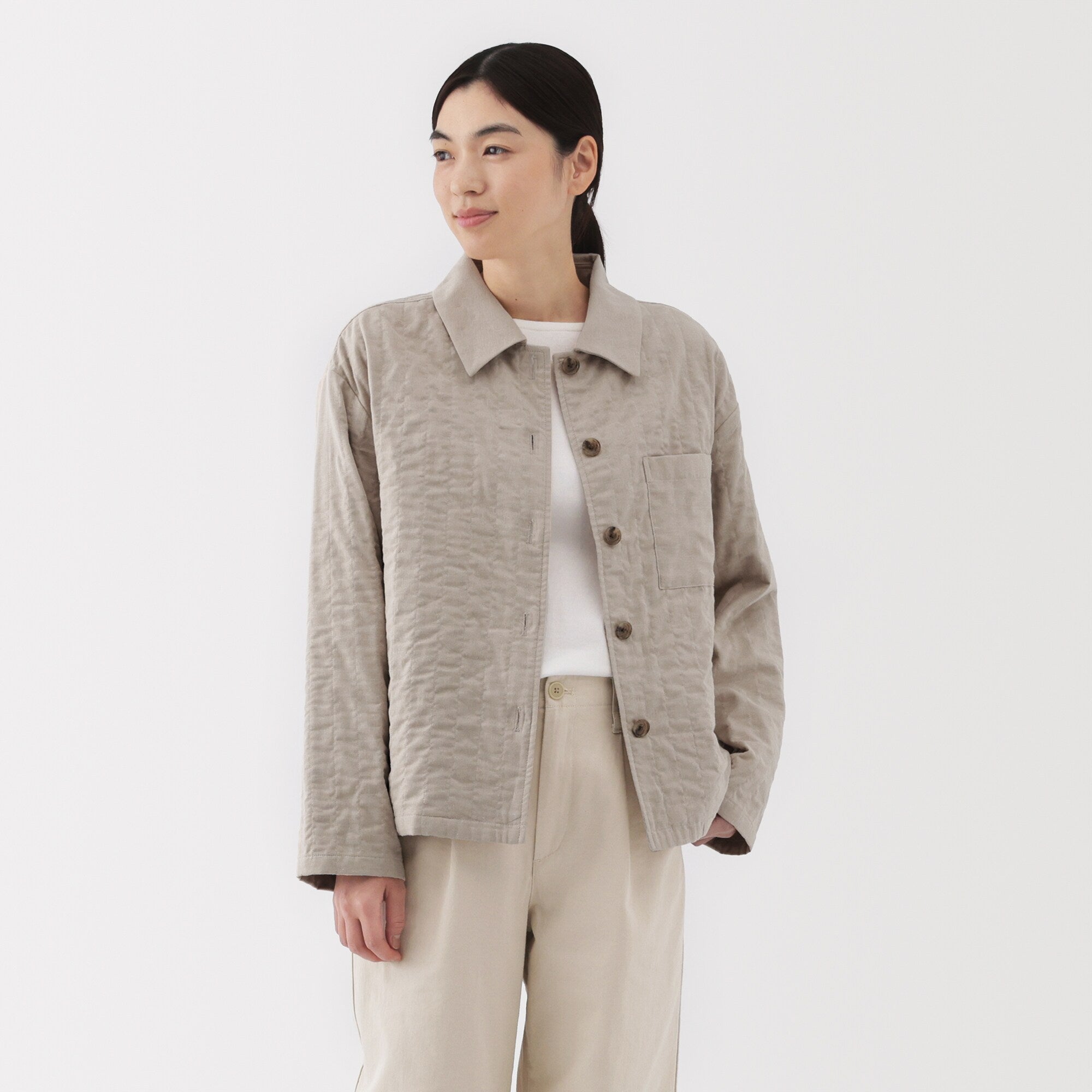  Women's Kapok Blend Double Gauze Quilted Jacket、mySite、sugarbowlscore