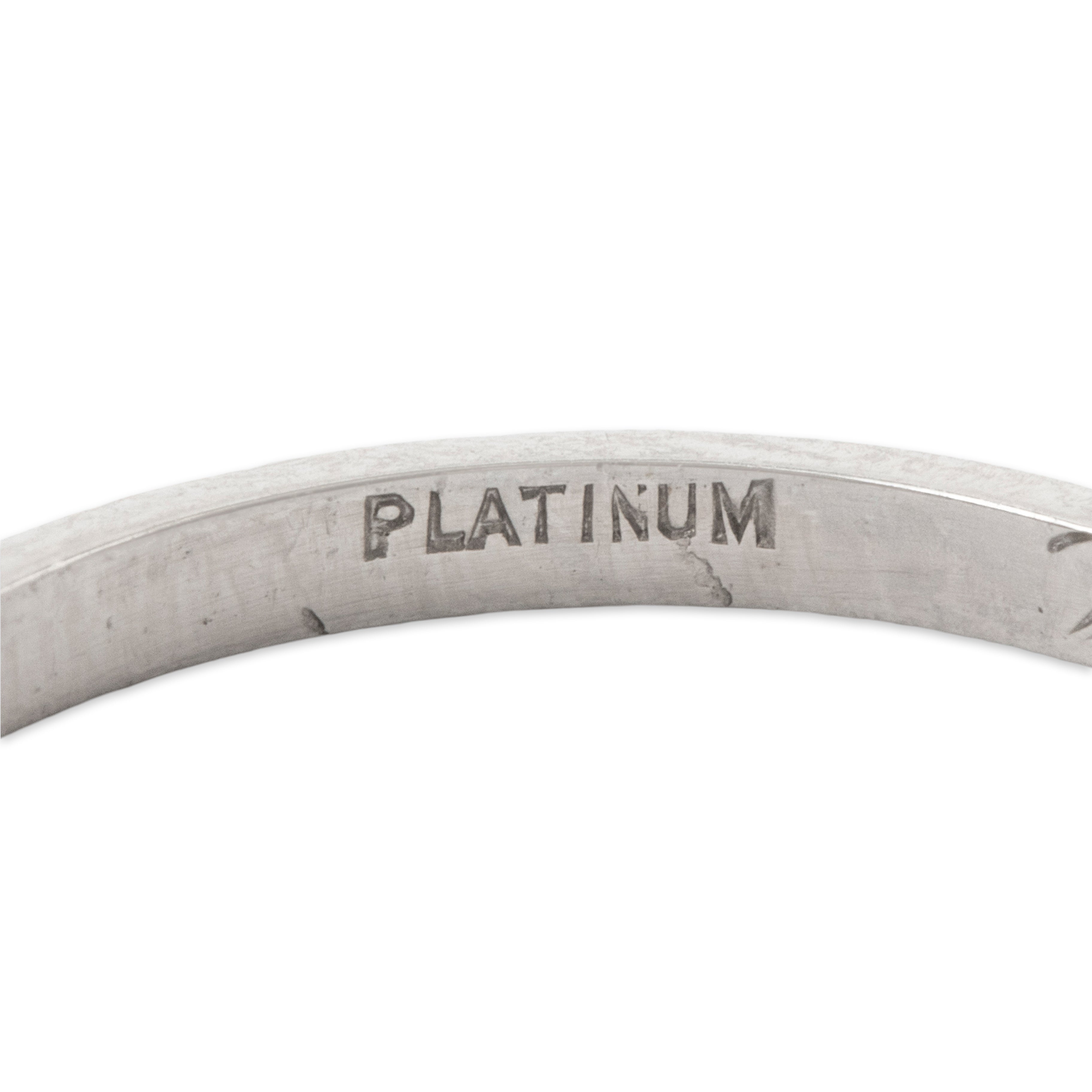 Antique Art Deco Platinum One-Side Engraved, One Smooth Band Ring 5.25、mySite、hinf8tx79