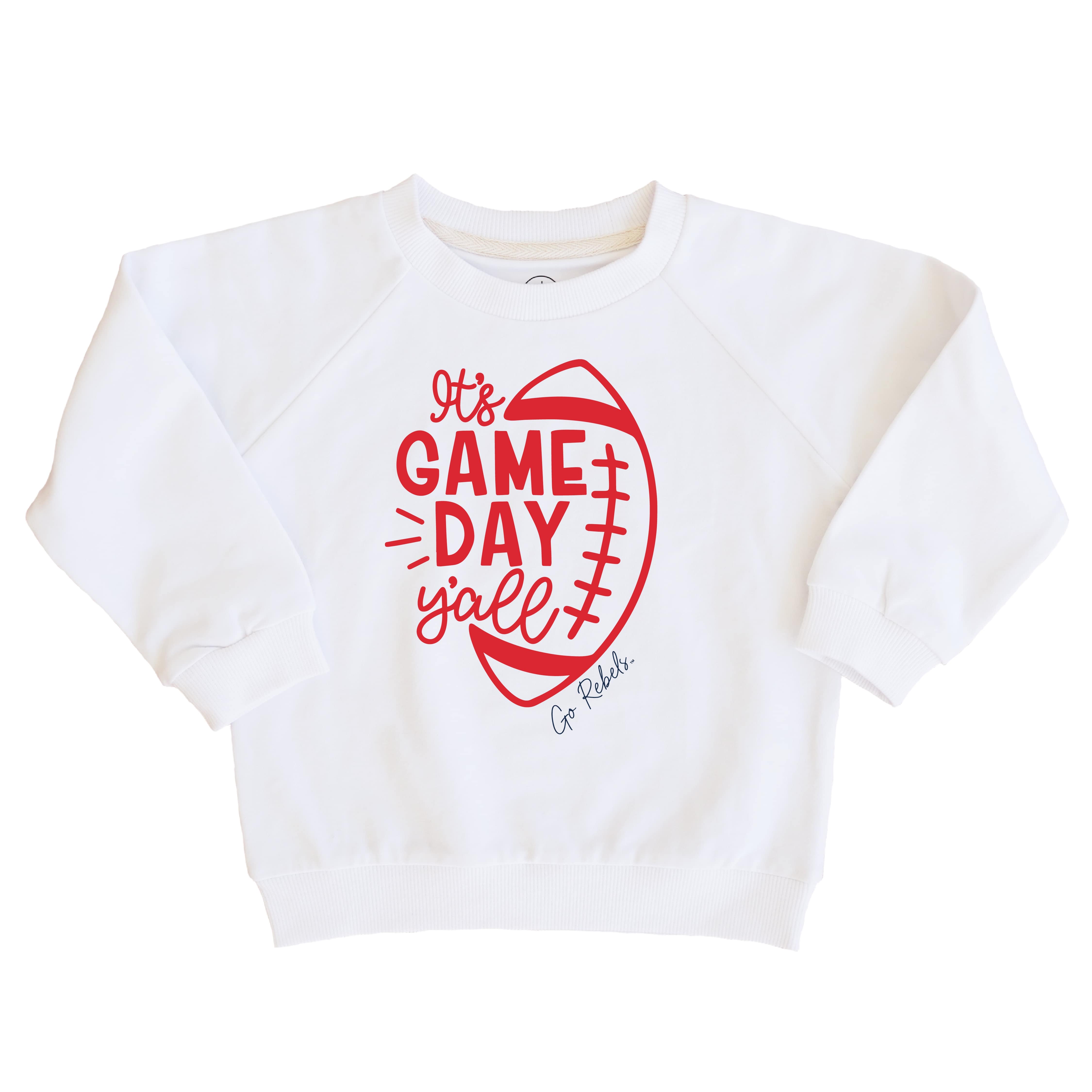  University of Mississippi | Footballs & Bows Kids Graphic Sweatshirts、mySite、layawaytickets