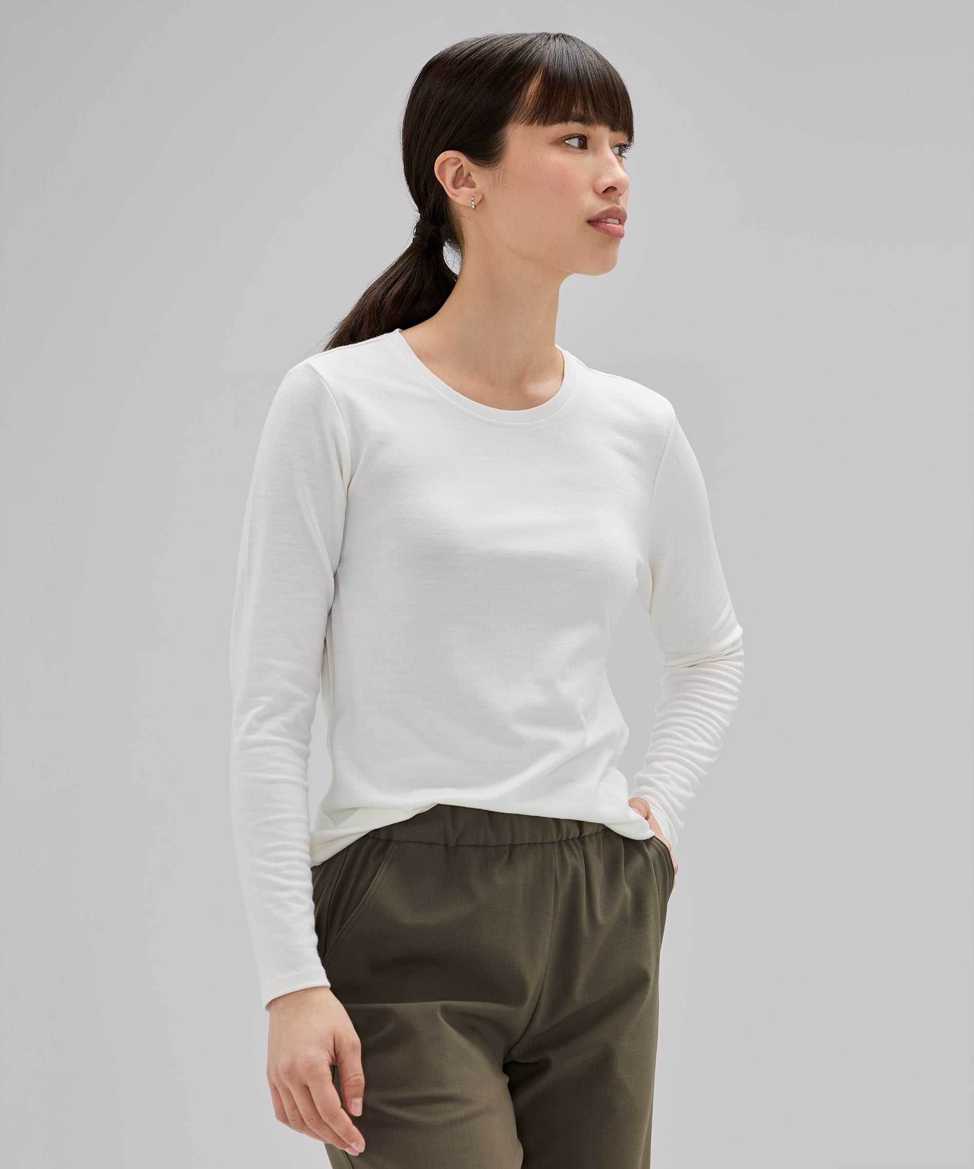 Women's Long Sleeve Merino Crew、mySite、noshort