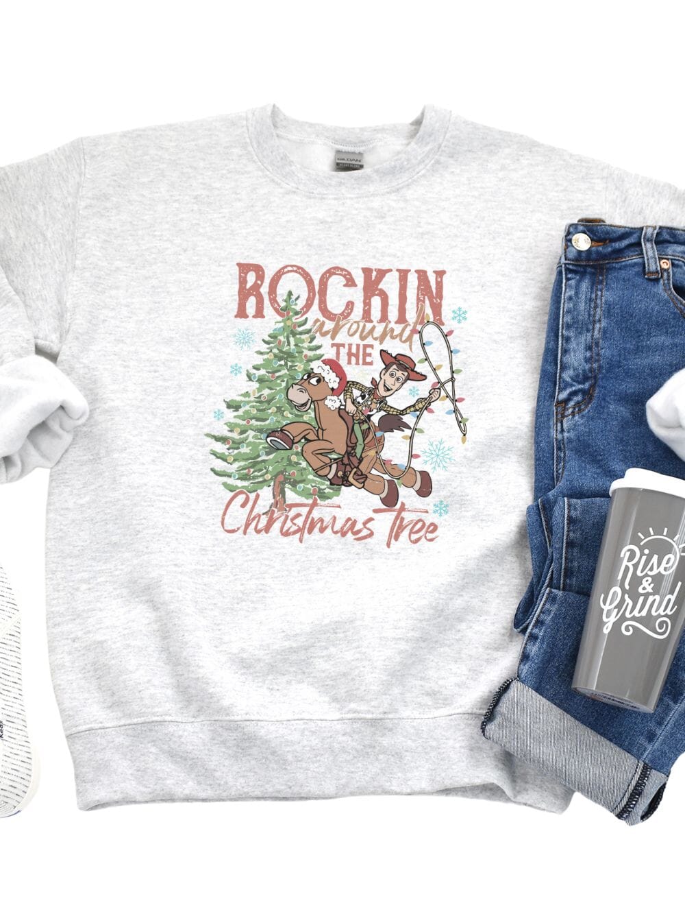 Rockin' Around the Christmas Tree Heavy Blend Unisex Crewneck Graphic Sweatshirt、mySite、camillekostekn