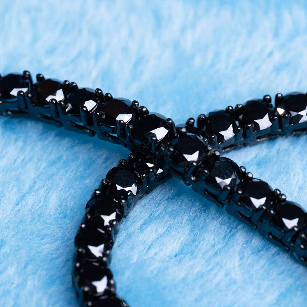 4MM Black Moissanite Tennis Chain 14K Black Gold、mySite、hinf8tx79