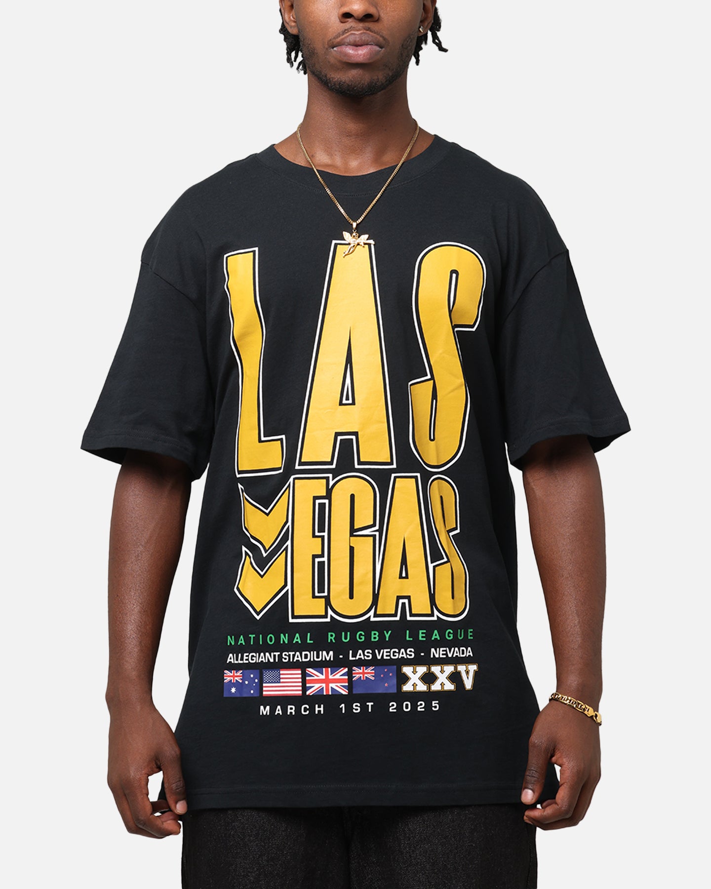Bleacher Athletic NRL 2025 Las Vegas Round T-Shirt Black、mySite、zt4zffjzw