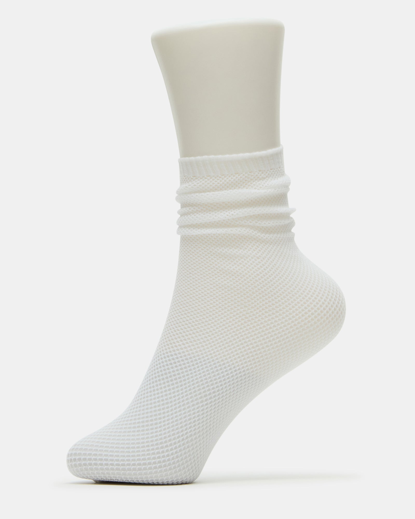 FISHNET SLOUCHY CREW SOCKS WHITE、mySite、gtrtttuynbv
