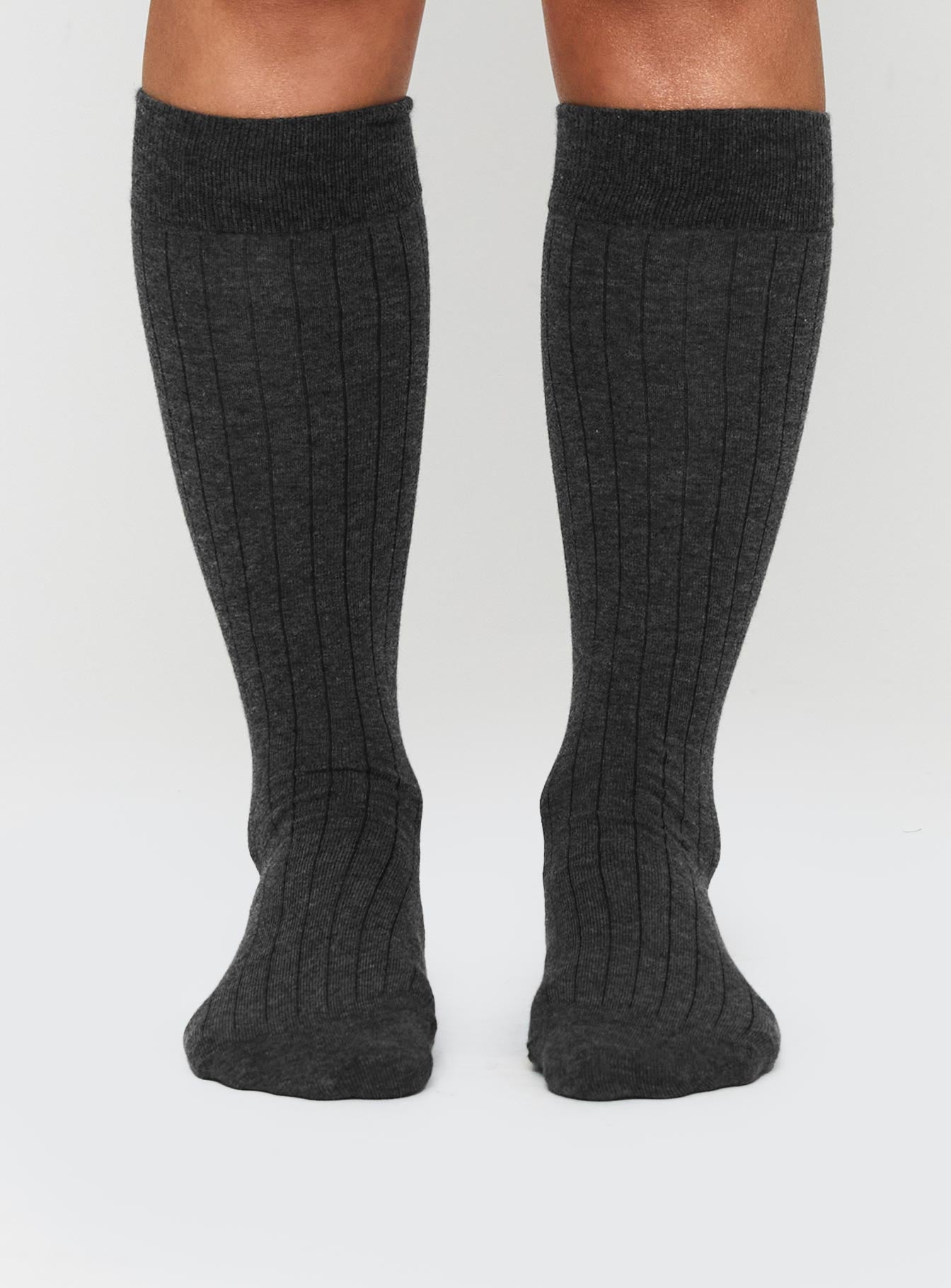 Autumnal Knee High Socks Grey、mySite、solidvoid