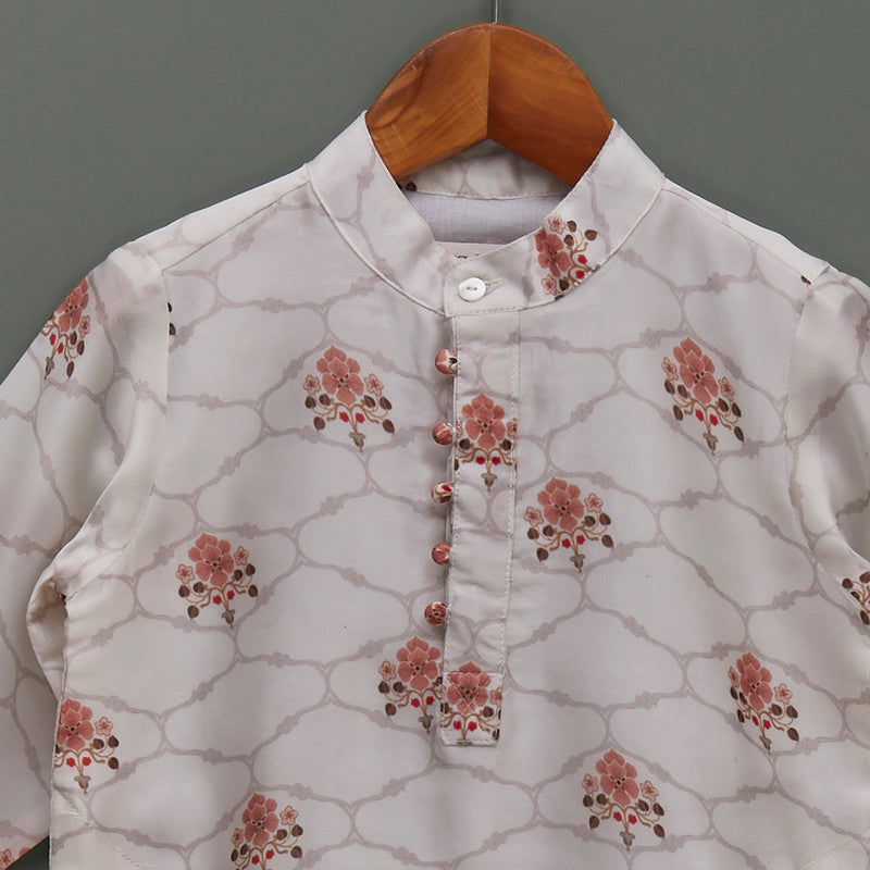 Silk Kurta Pyjama Set | Printed | Multicolour、mySite、camillekostekn