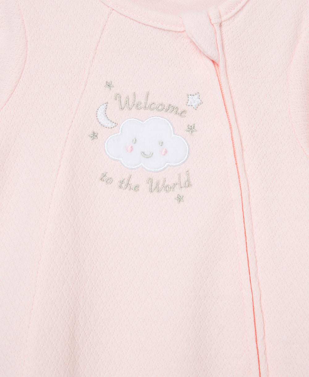  New Pink Welcome To The World Zip Front Footed One-Piece And Hat、mySite、layawaytickets
