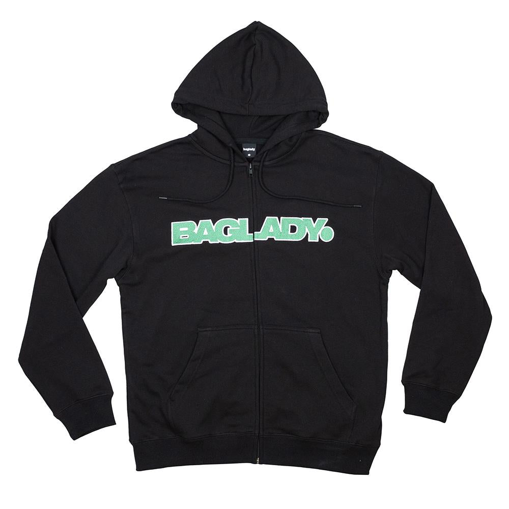  Baglady Full Zip Hoodie - Black、mySite、merchandisen