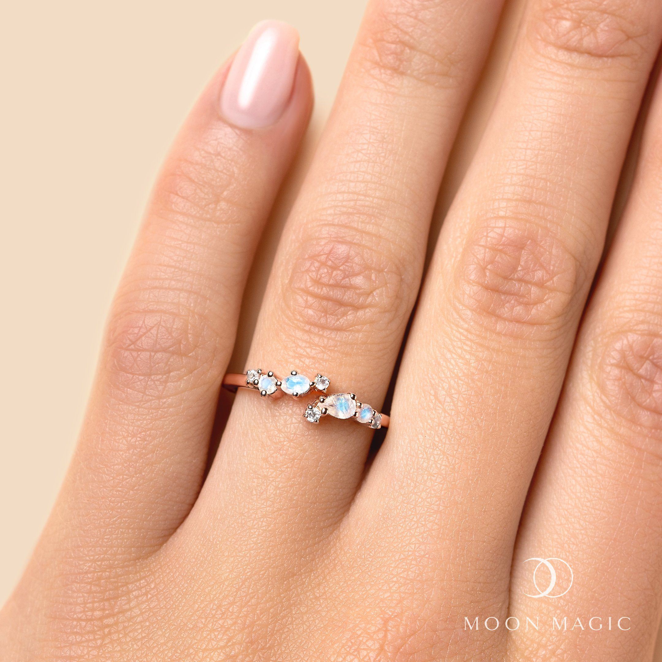 Adjustable Moonstone Ring Flourish - June Birthstone、mySite、hinf8tx79