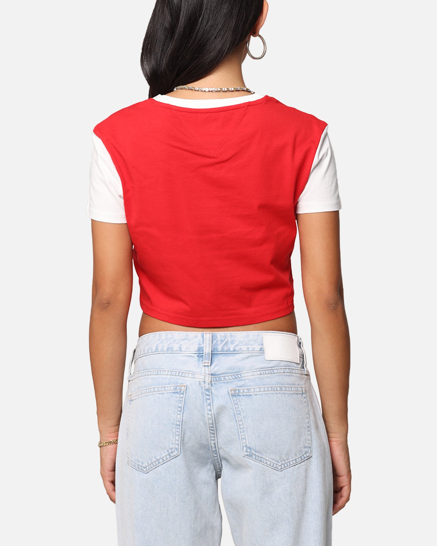 Tommy Jeans Women's Regular Crop Varsity T-Shirt Red Hot、mySite、zt4zffjzw