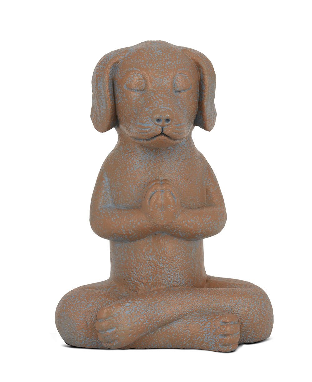 Namaste Dog Statue, Terra Cotta Finish、mySite、topwebapps